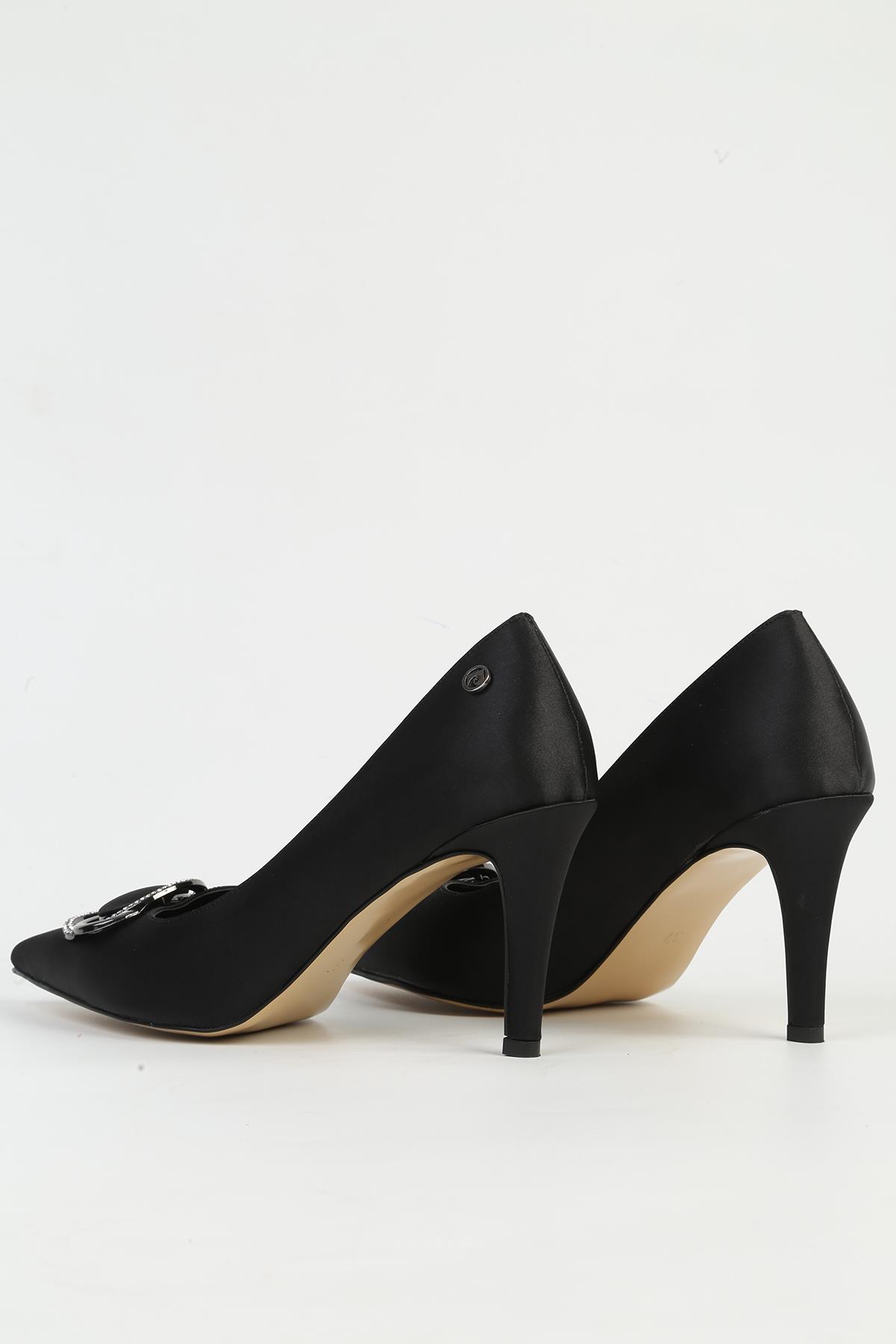 Siyah Kadın Topuklu Ayakkabı PC-54507 - Görsel 4