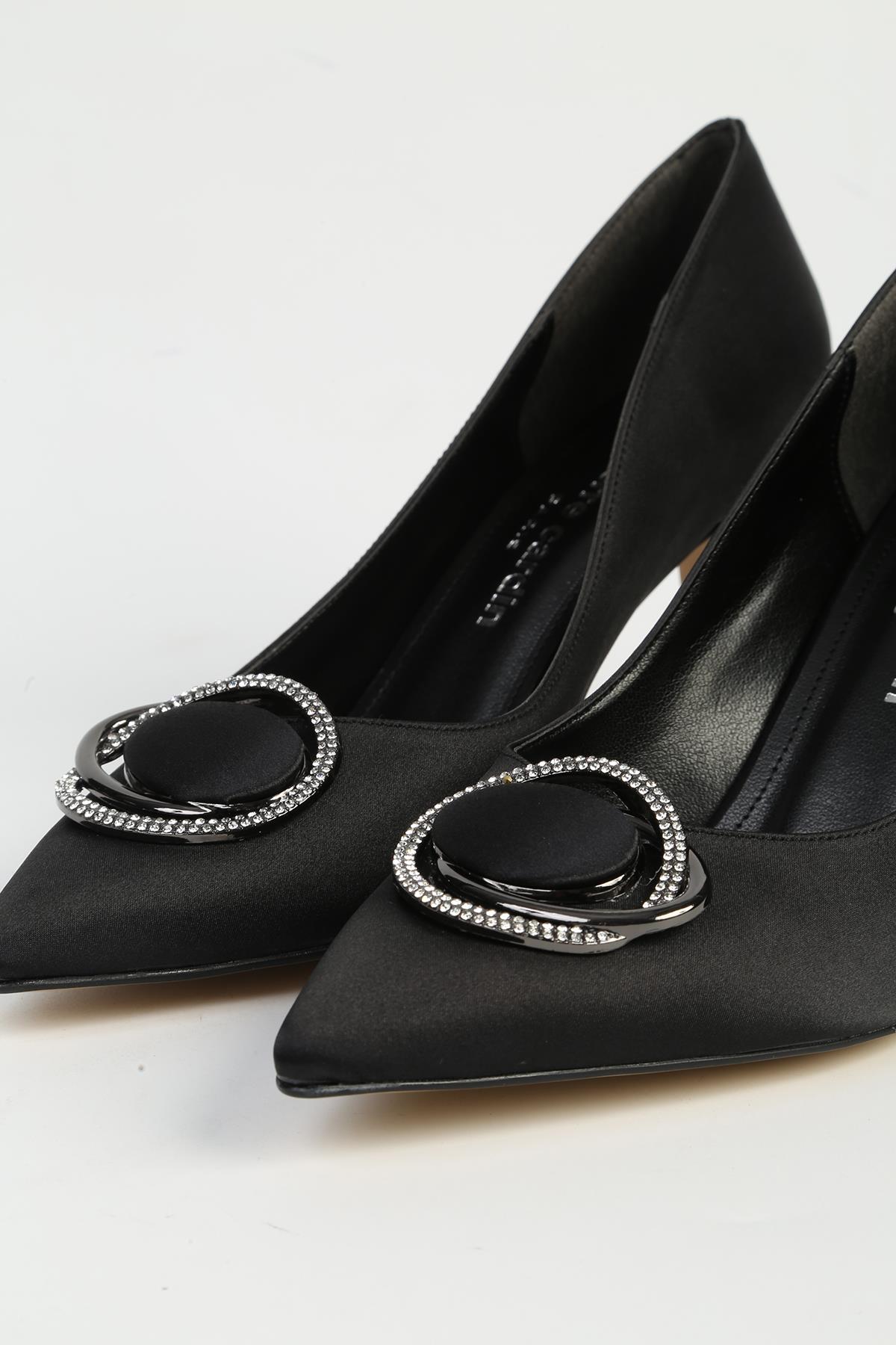 Siyah Kadın Topuklu Ayakkabı PC-54507 - Görsel 5