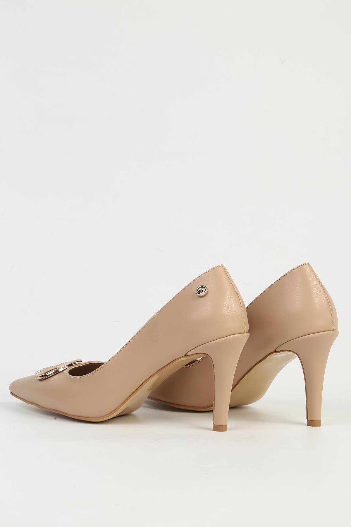 Bej Kadın Topuklu Ayakkabı PC-54506 - Görsel 4