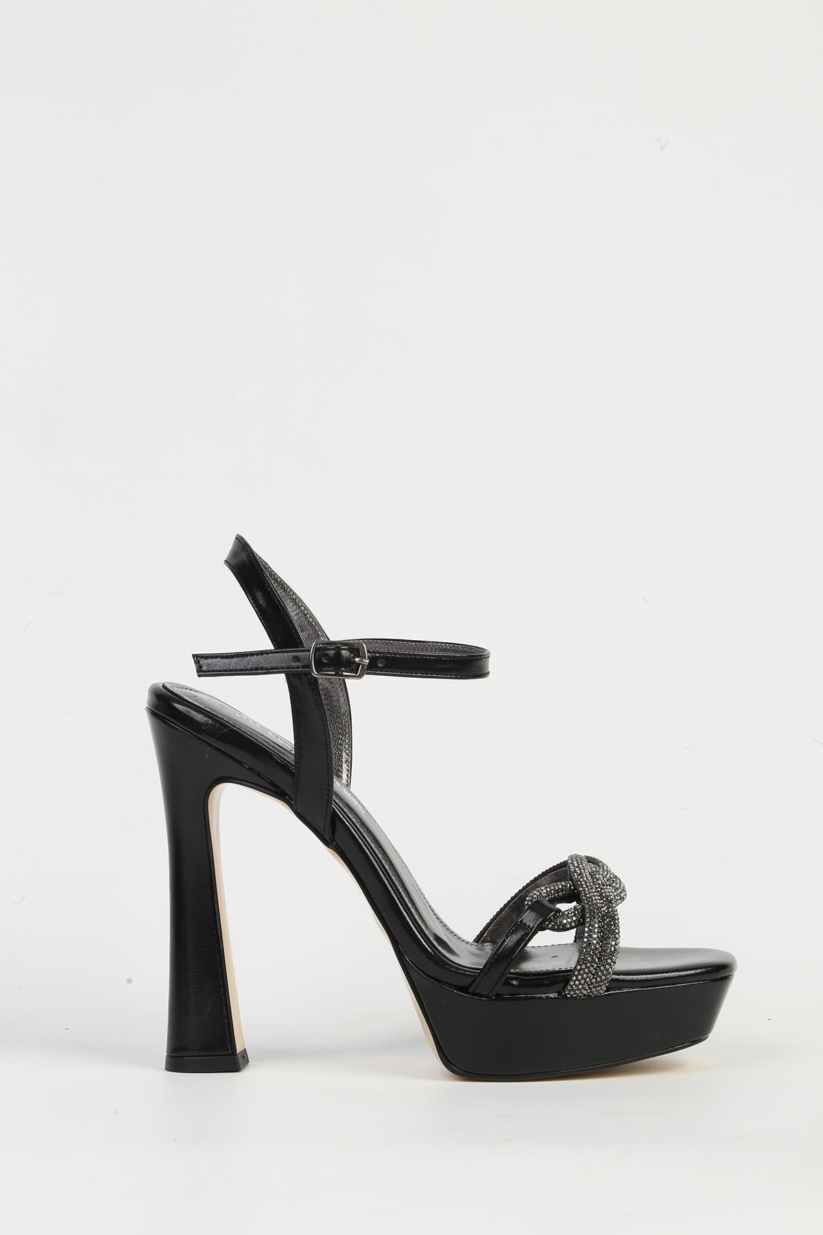 Siyah Kadın Topuklu Ayakkabı PC-54505 - Görsel 2