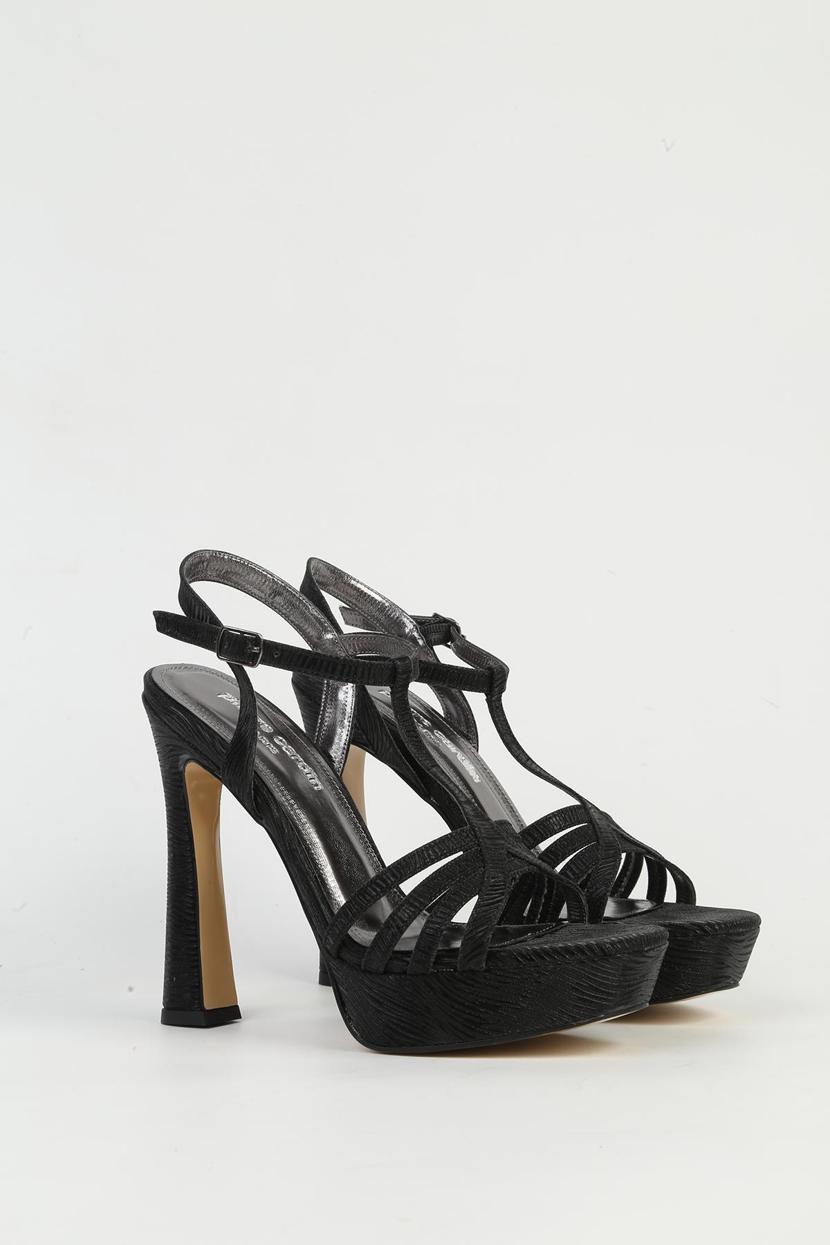 Siyah Kadın Topuklu Ayakkabı PC-54504 - Görsel 3