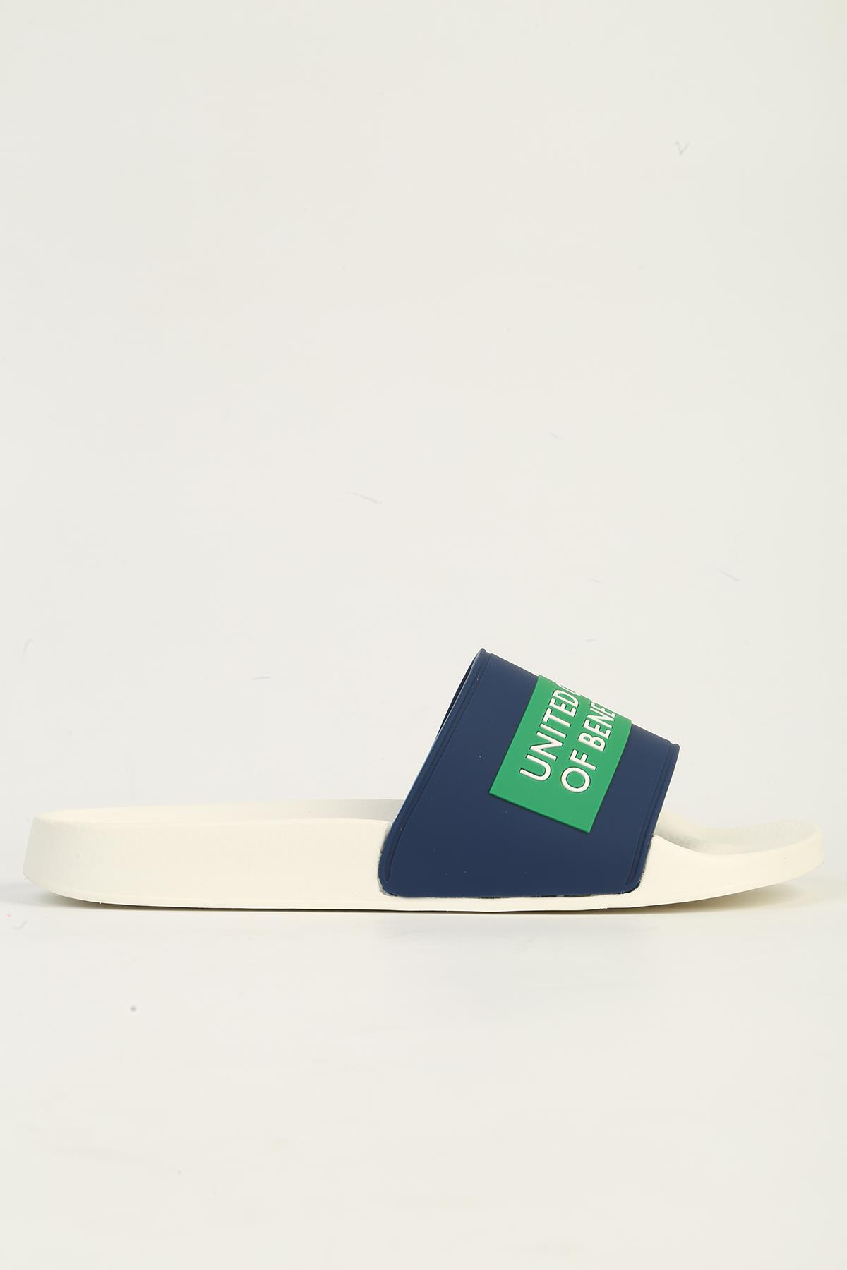 Beyaz Lacivert Erkek Terlik BN-1430 - Görsel 2