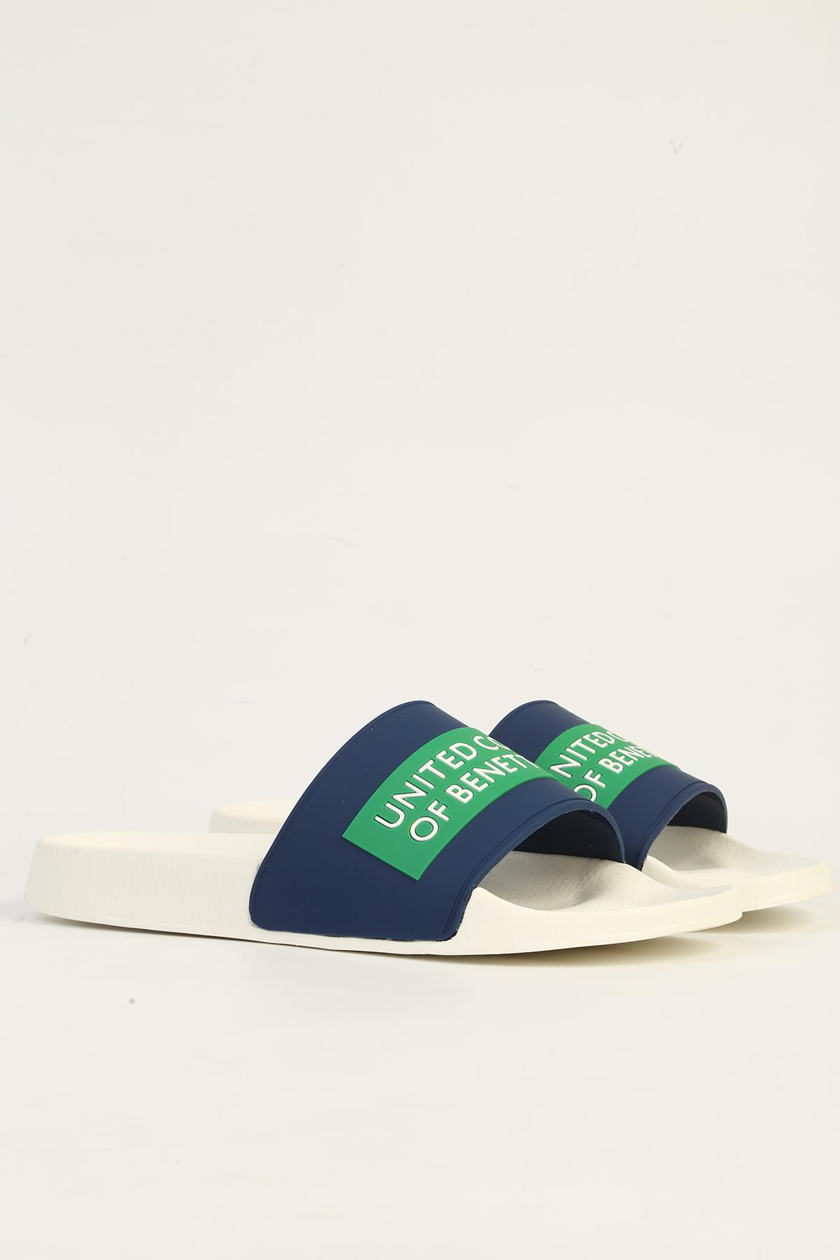 Beyaz Lacivert Erkek Terlik BN-1430 - Görsel 3