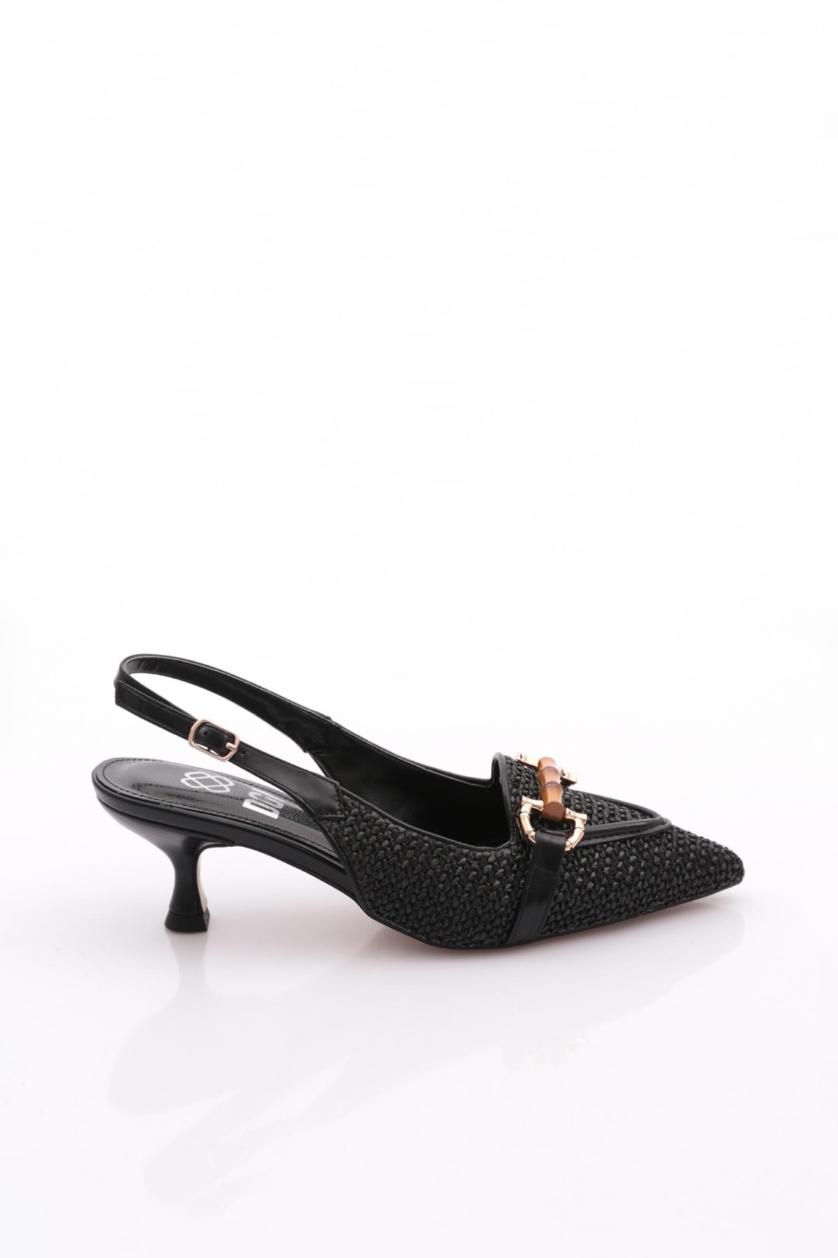 5850 Kadin Aksesuarli Sivri Burun Topuklu Ayakkabi - Görsel 2