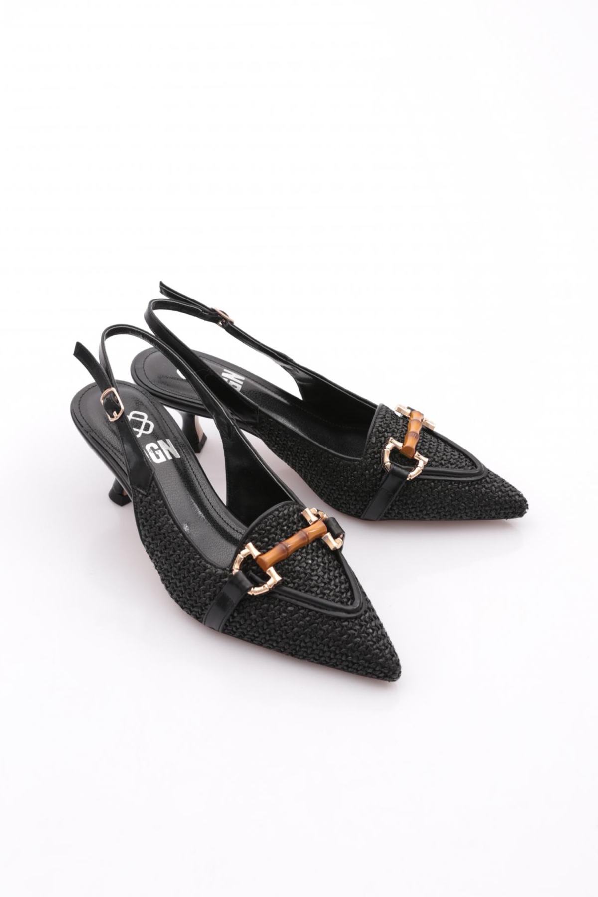 5850 Kadin Aksesuarli Sivri Burun Topuklu Ayakkabi - Görsel 3