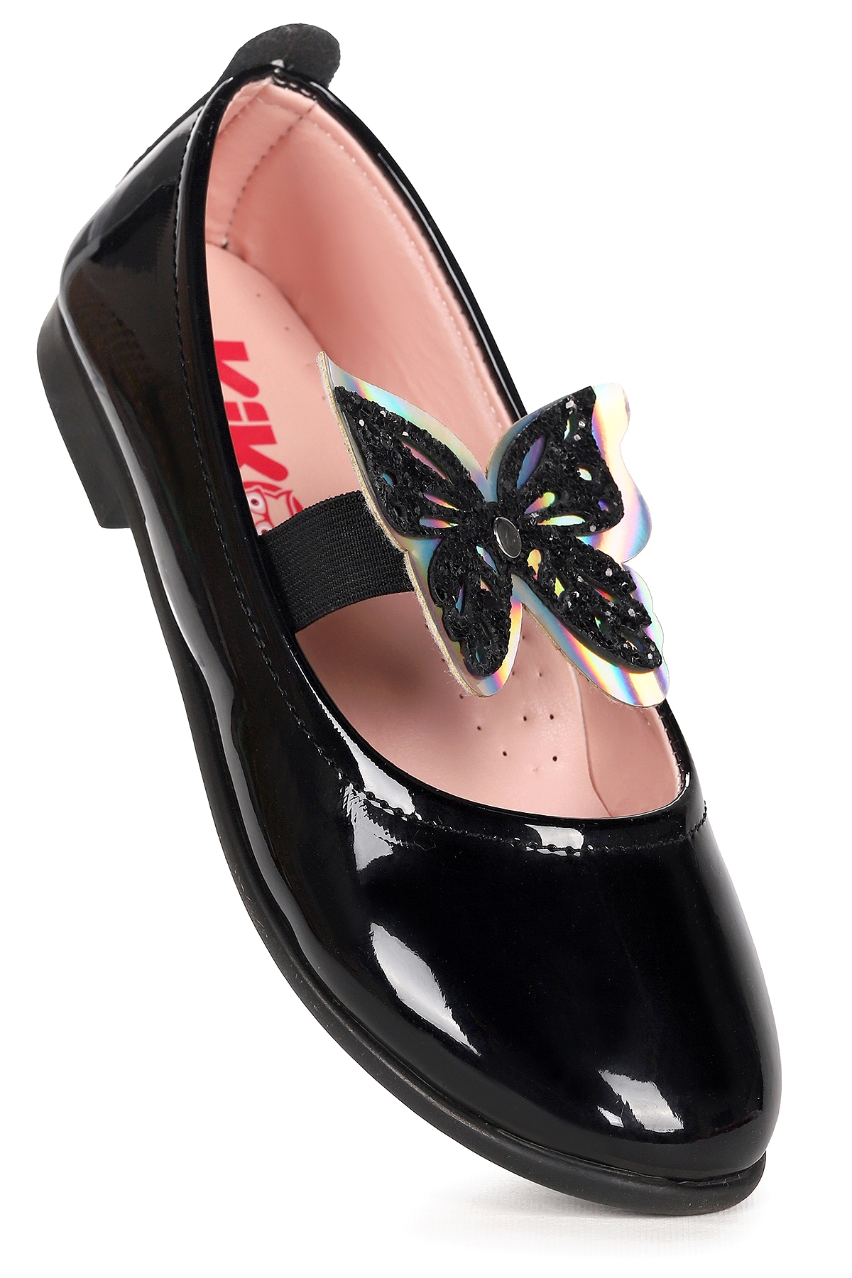 Menz Rugan Kelebek Lastikli Kız Çocuk Babet Ayakkabı Siyah - Görsel 4