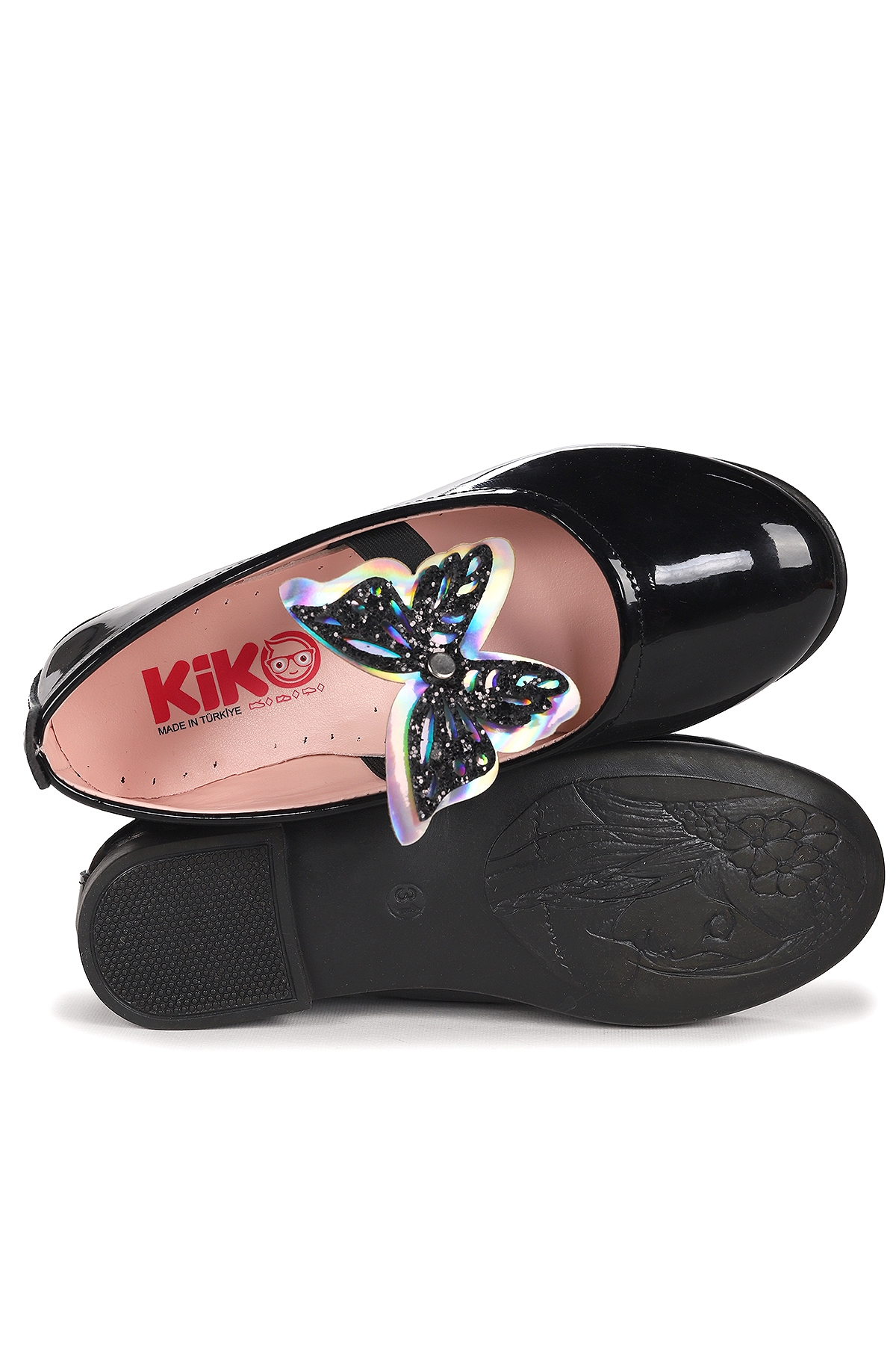 Menz Rugan Kelebek Lastikli Kız Çocuk Babet Ayakkabı Siyah - Görsel 6