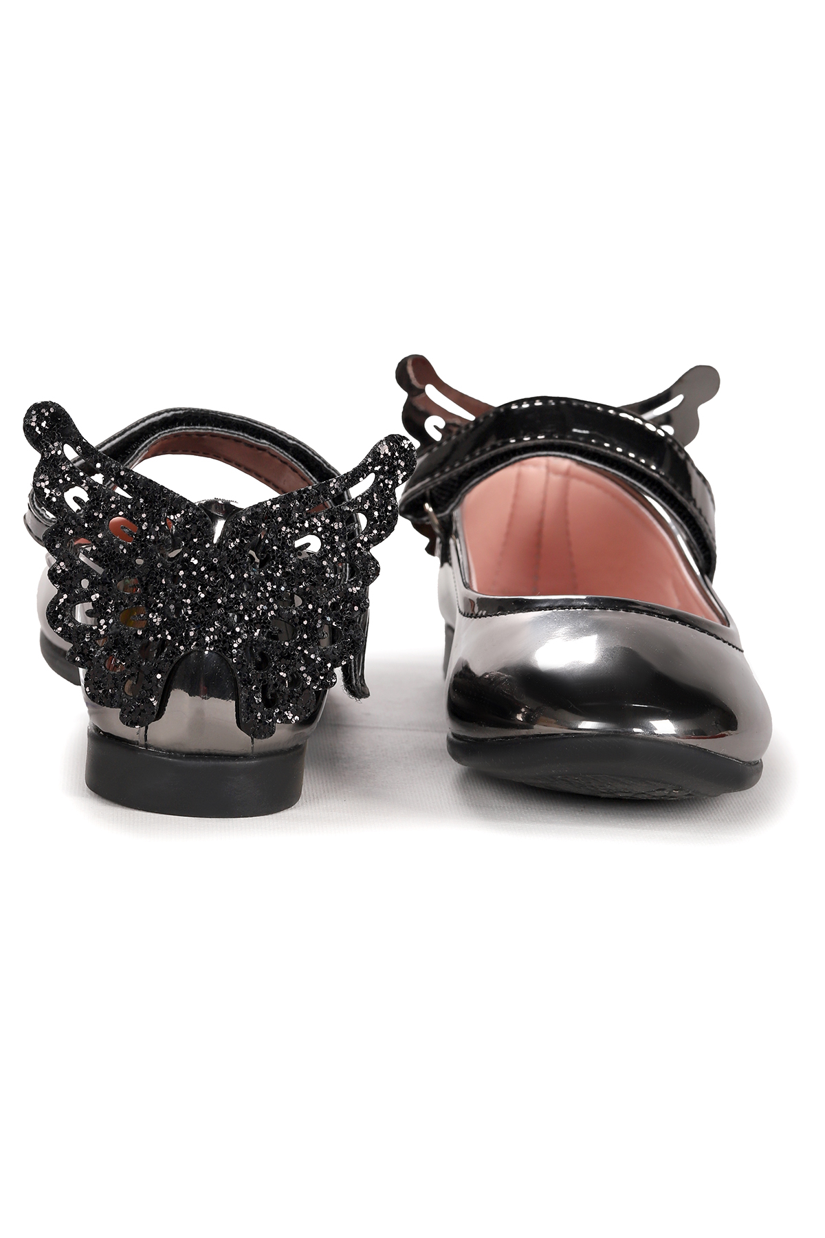 Friga Ayna Kelebek Cırtlı Kız Çocuk Babet Ayakkabı Platin - Görsel 5