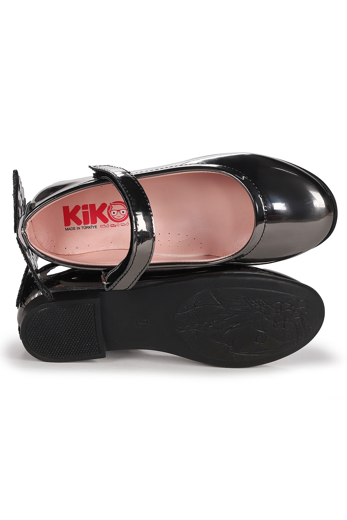 Friga Ayna Kelebek Cırtlı Kız Çocuk Babet Ayakkabı Platin - Görsel 6