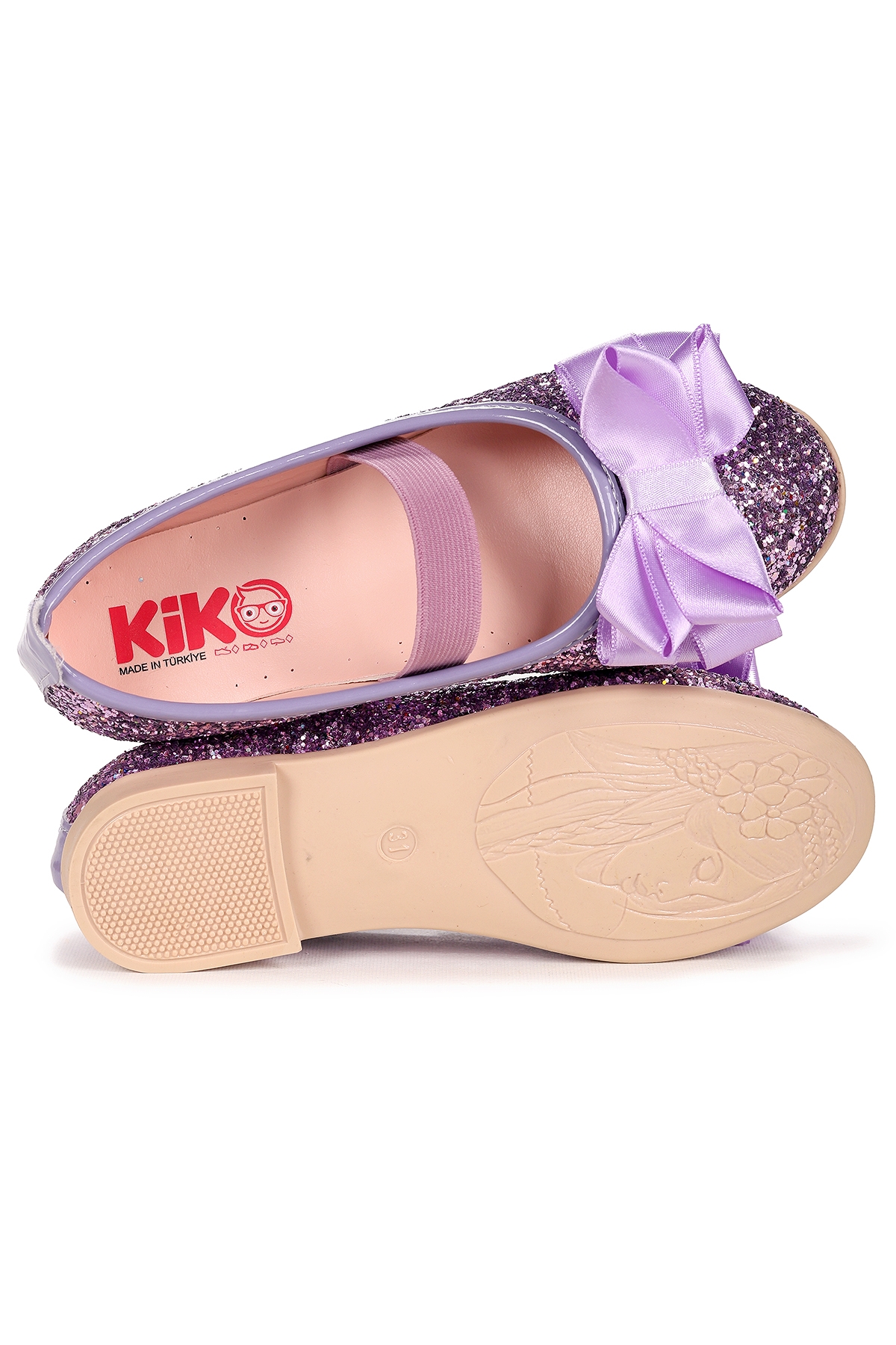 Panı Cam Kırığı Fiyonk Lastikli Kız Çocuk Babet Ayakkabı Lila - Görsel 6