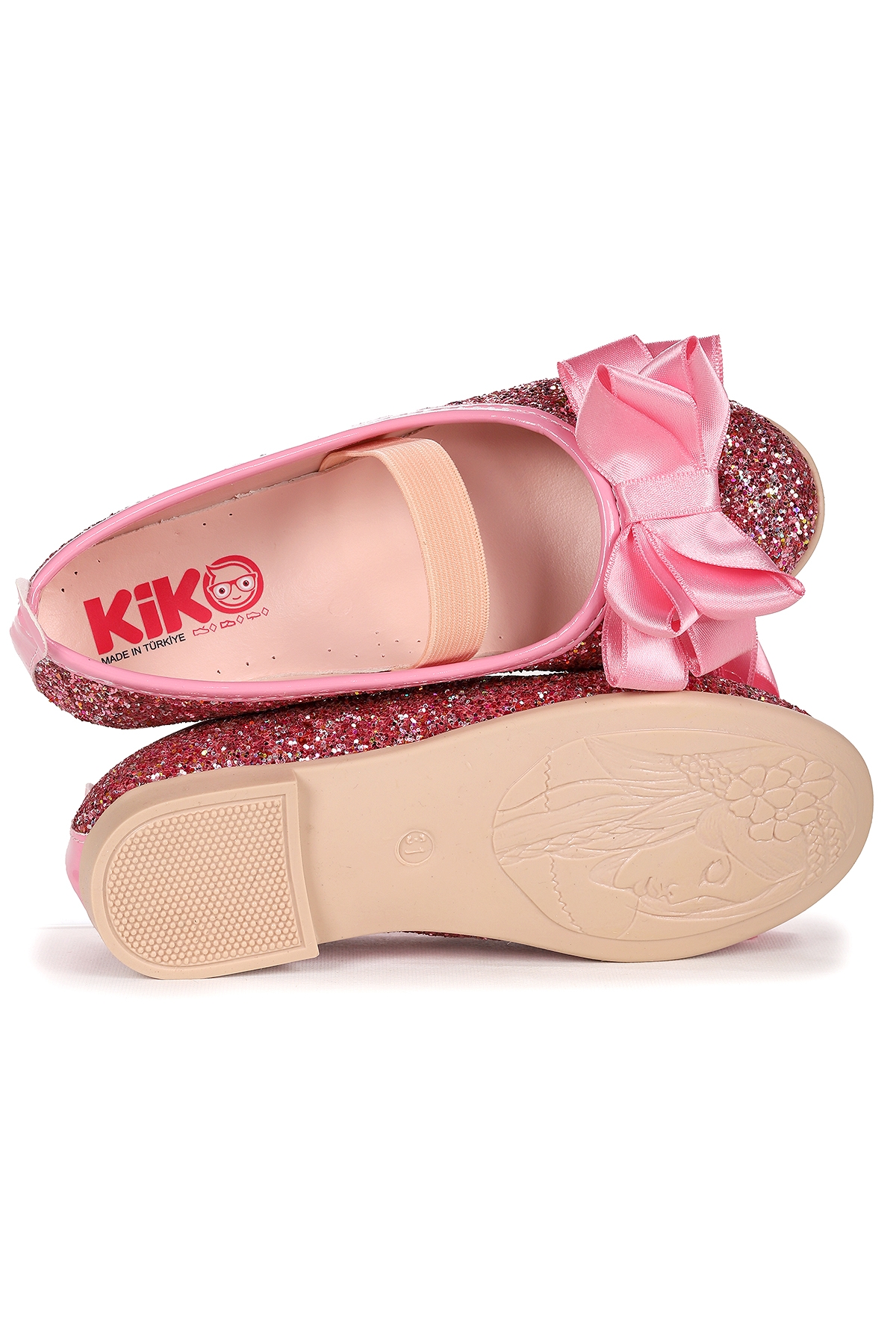 Panı Cam Kırığı Fiyonk Lastikli Kız Çocuk Babet Ayakkabı Pembe - Görsel 6