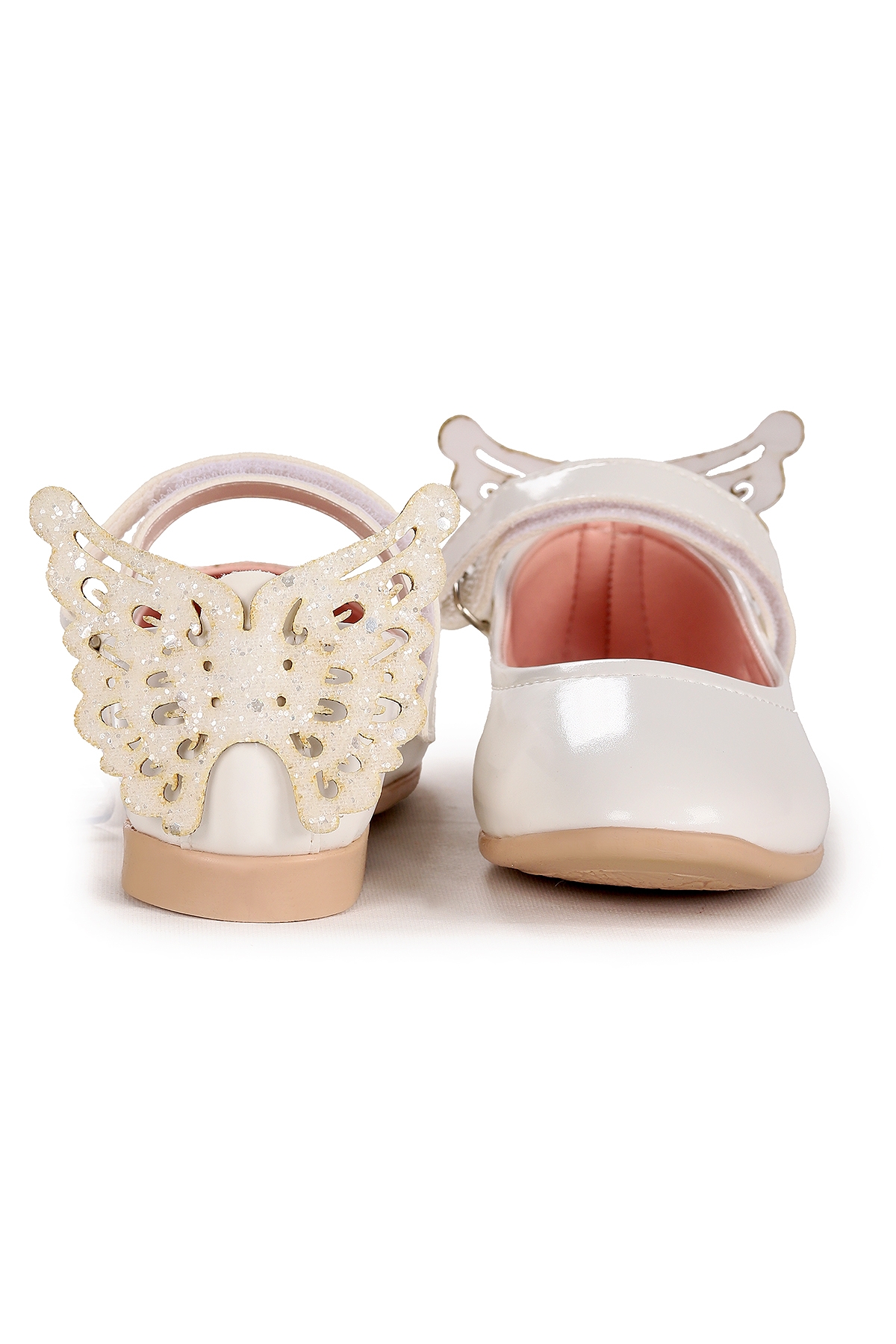 Friga Ayna Kelebek Cırtlı Kız Çocuk Babet Ayakkabı Beyaz - Görsel 5