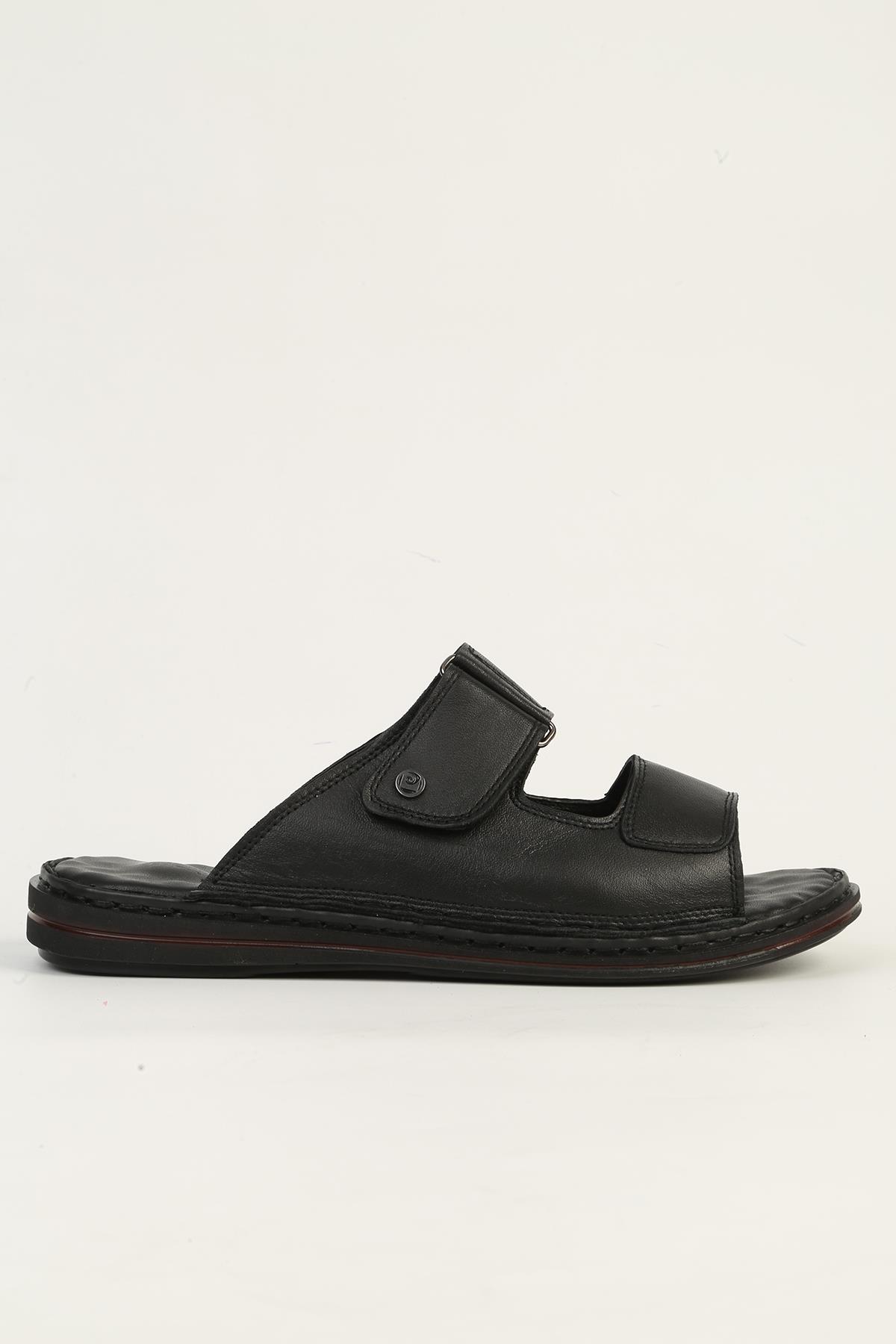 Hakiki Deri Siyah Erkek Terlik PC-7449 - Görsel 2