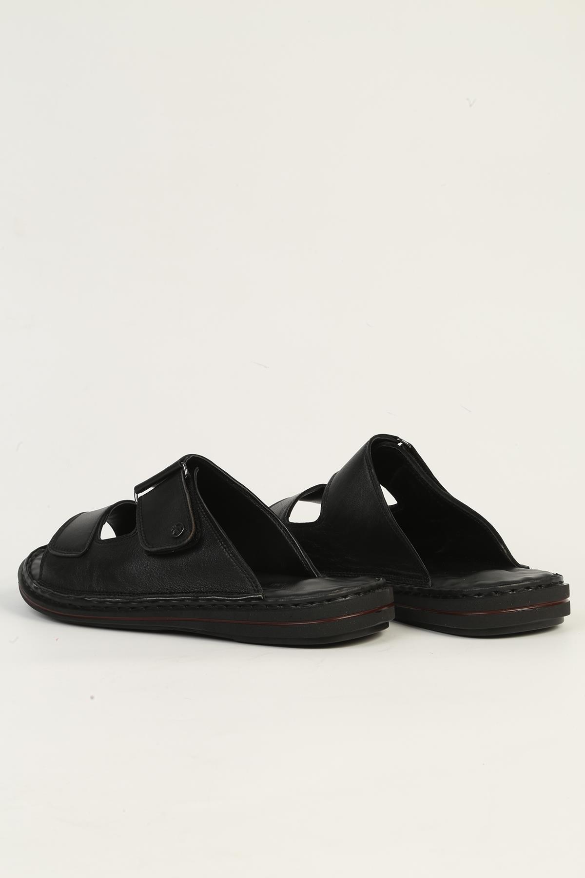 Hakiki Deri Siyah Erkek Terlik PC-7449 - Görsel 4