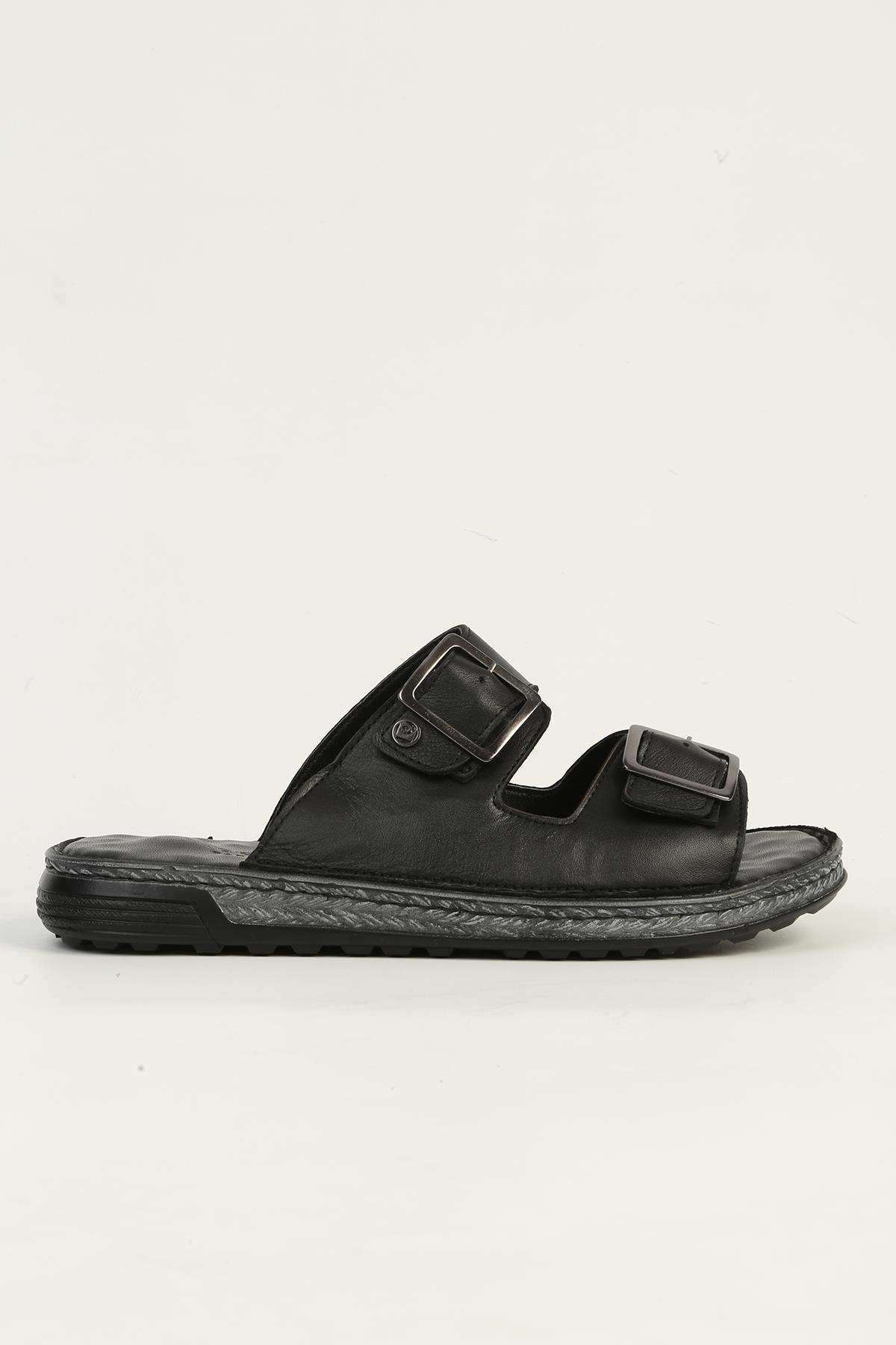 Hakiki Deri Siyah Erkek Terlik PC-7440 - Görsel 2