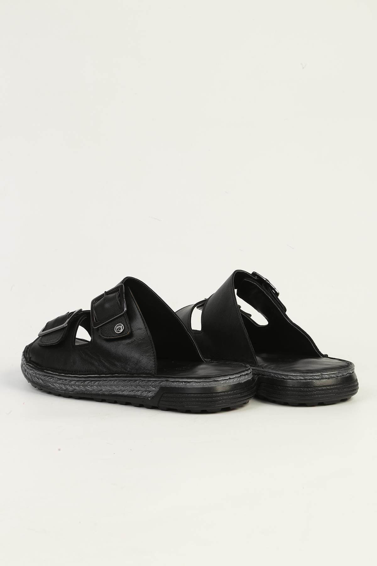 Hakiki Deri Siyah Erkek Terlik PC-7440 - Görsel 4