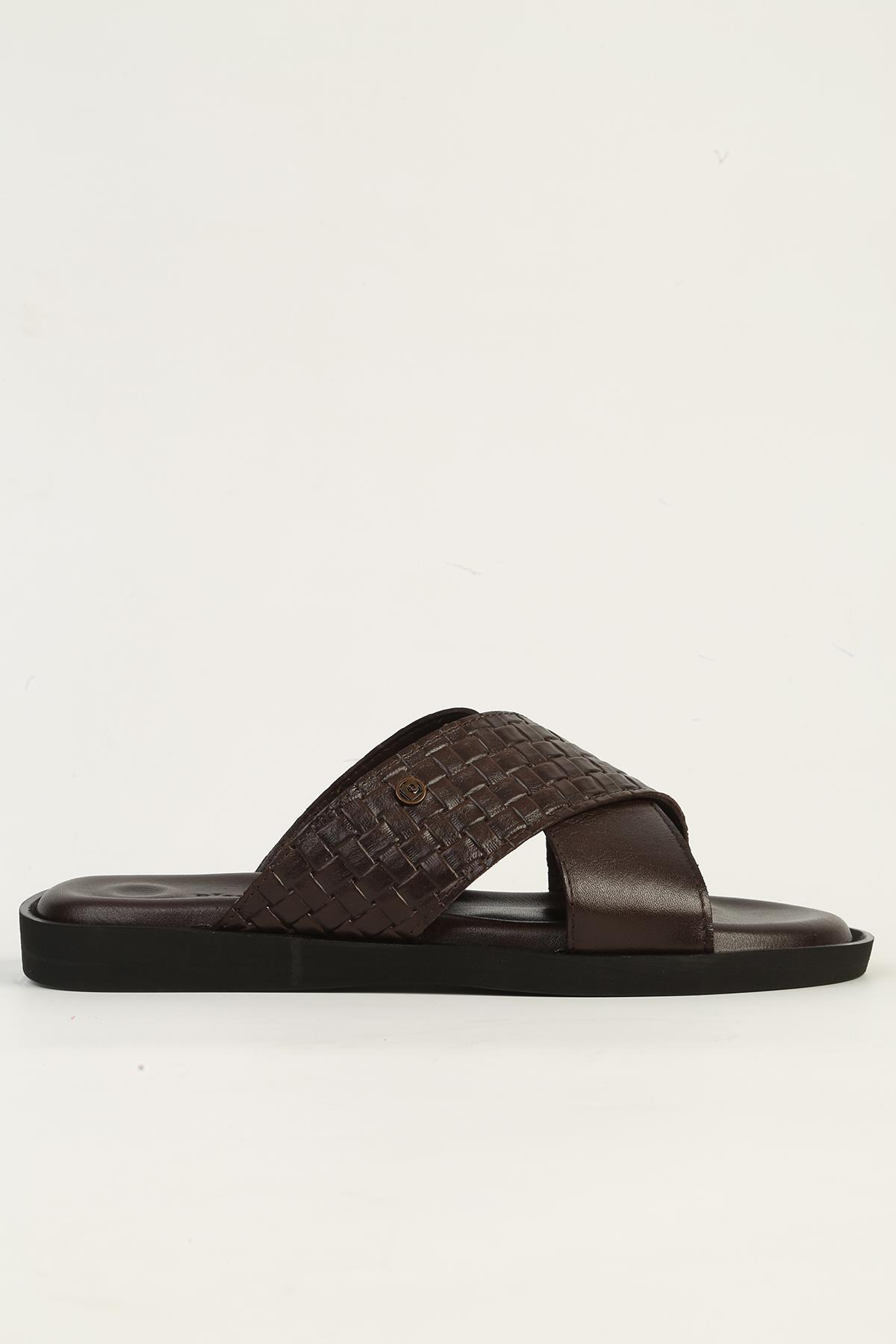 Hakiki Deri Kahve Erkek Terlik PC-7341 - Görsel 2