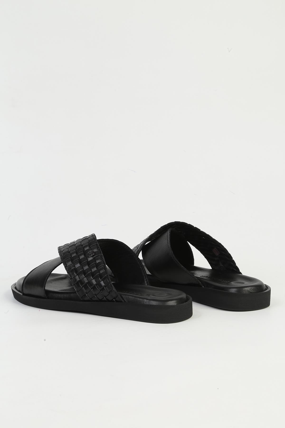 Hakiki Deri Siyah Erkek Terlik PC-7341 - Görsel 4