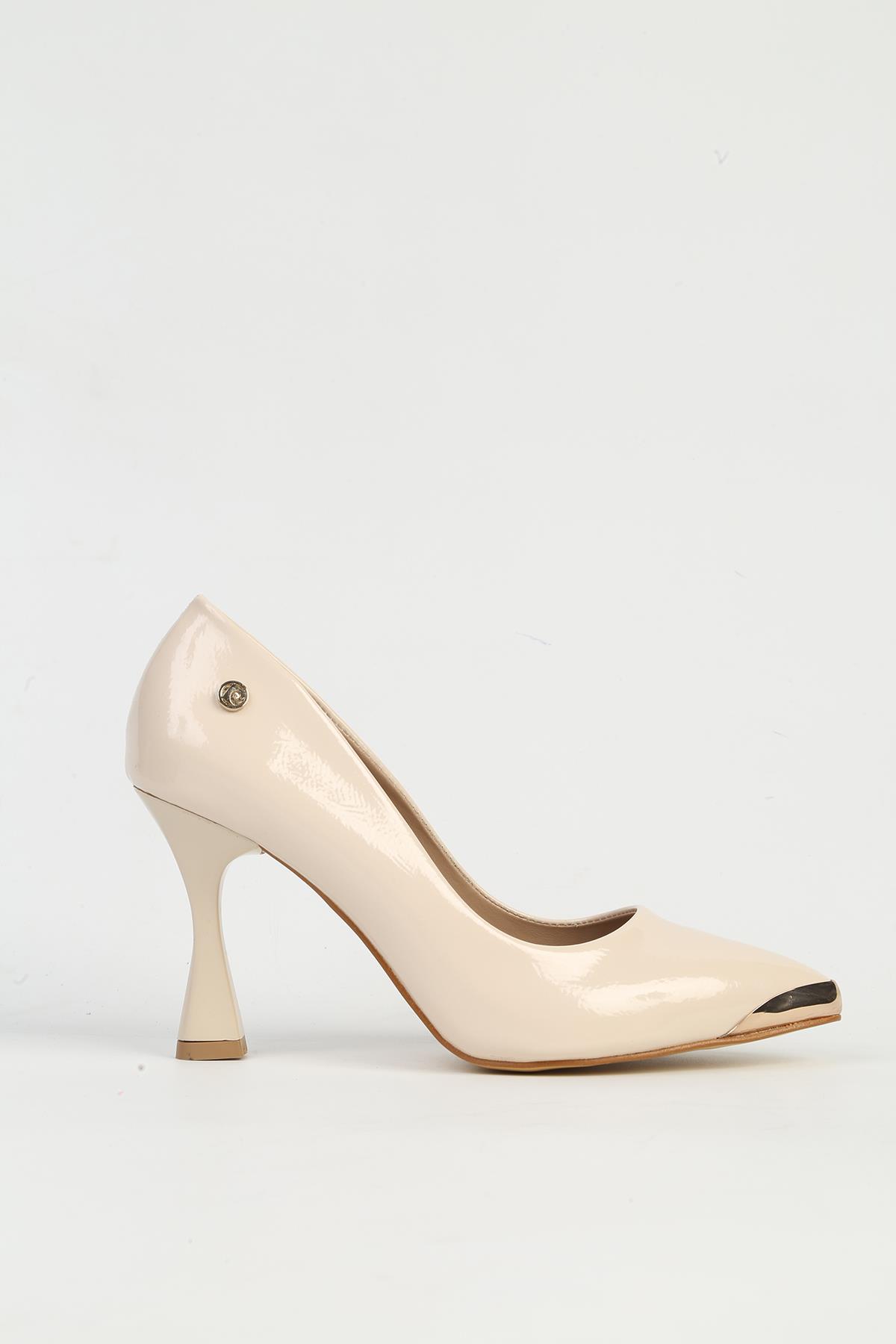 Bej Kadın Topuklu Ayakkabı PC-54747 - Görsel 2