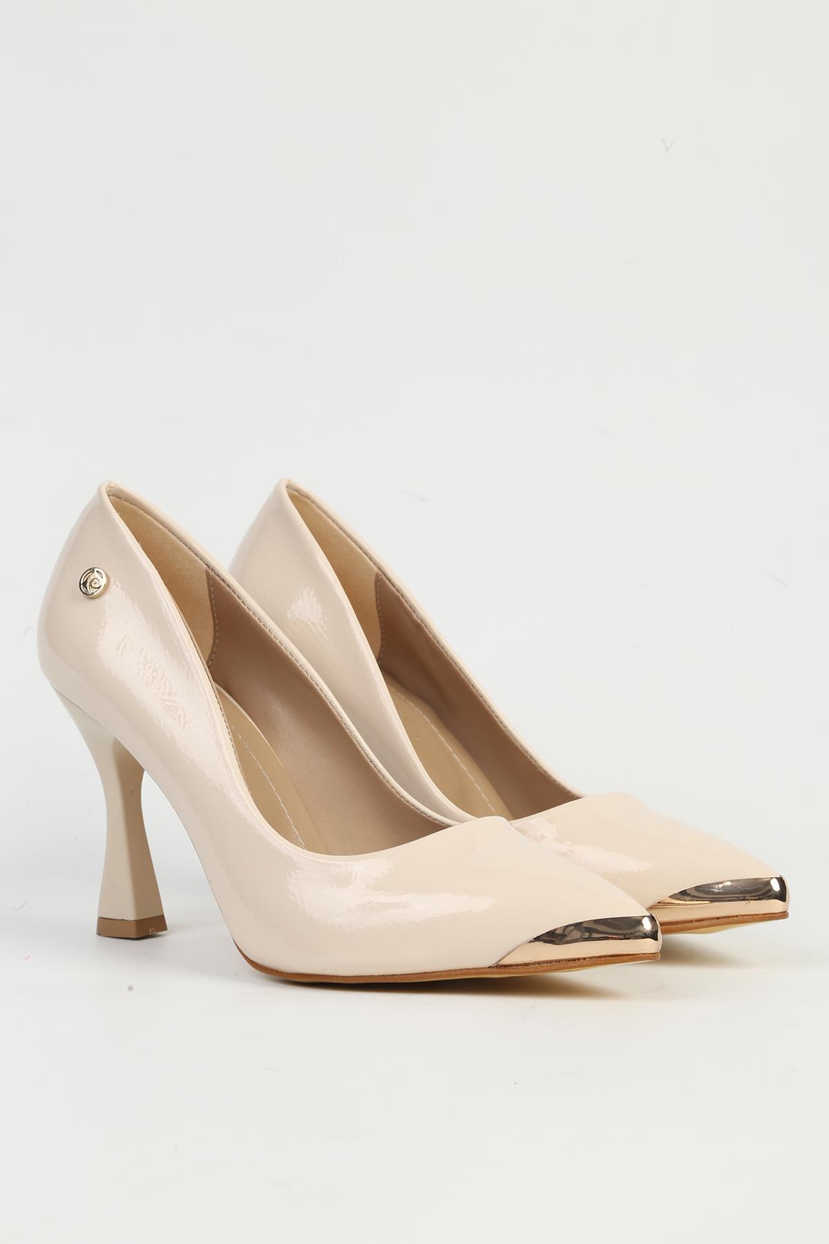 Bej Kadın Topuklu Ayakkabı PC-54747 - Görsel 3