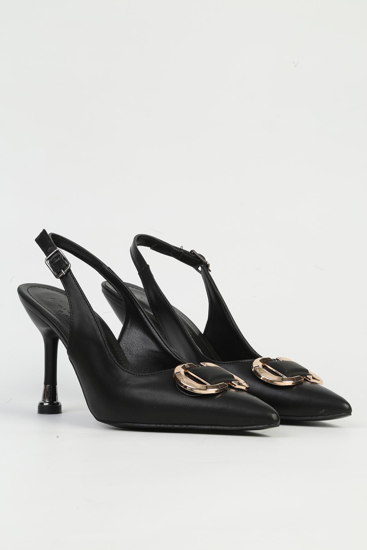 Siyah Kadın Topuklu Ayakkabı PC-54547 - Görsel 3