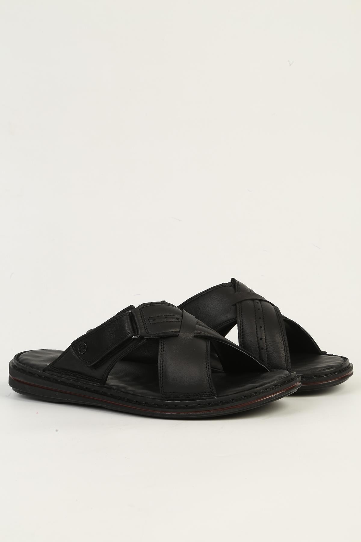 Hakiki Deri Siyah Erkek Terlik PC-7450 - Görsel 3