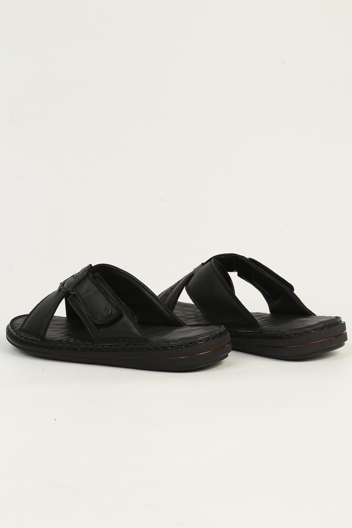 Hakiki Deri Siyah Erkek Terlik PC-7450 - Görsel 4