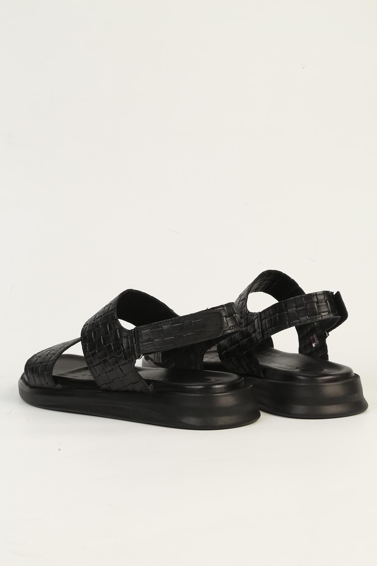 Hakiki Deri Siyah Erkek Terlik PC-7334 - Görsel 4