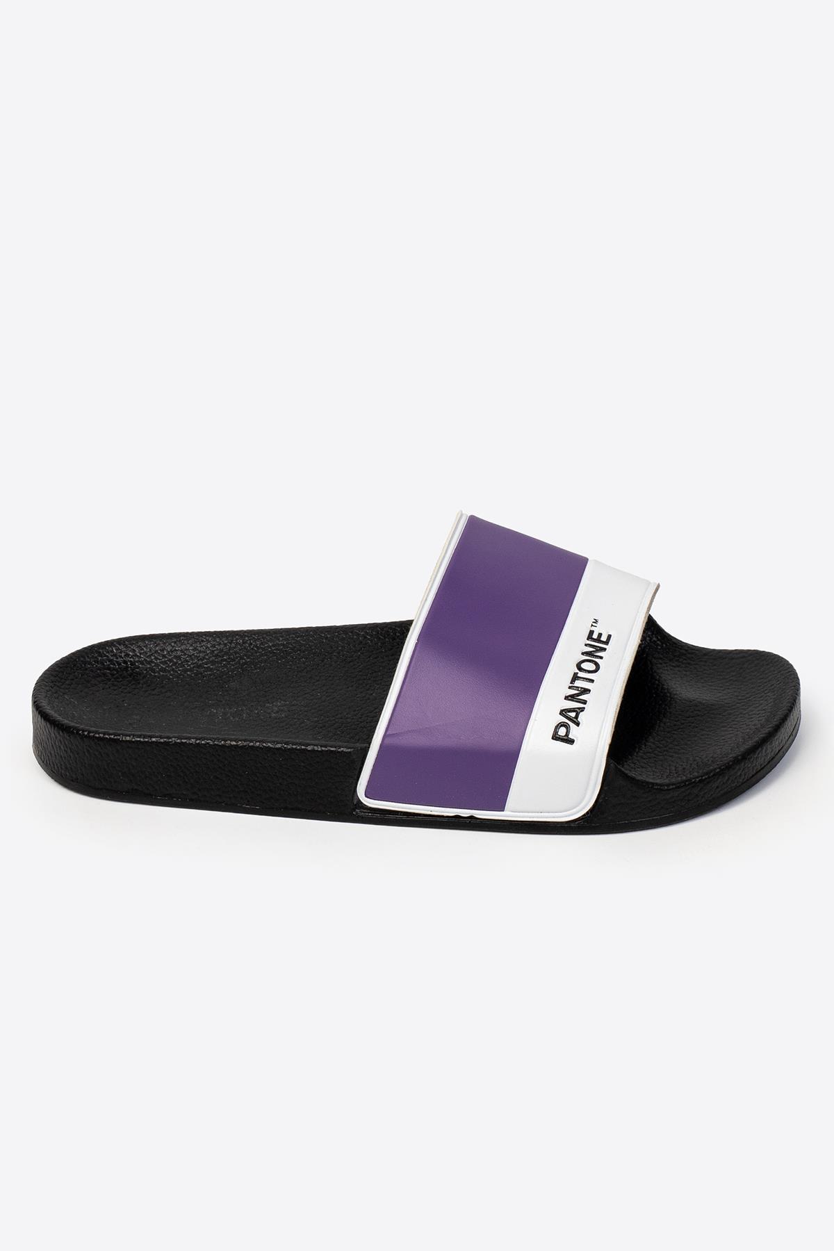 Letoon Letoon Mor Tek Bantlı Baskılı Kadın Terlik Sandalet & Terlik | Flo Mor - 3. görsel