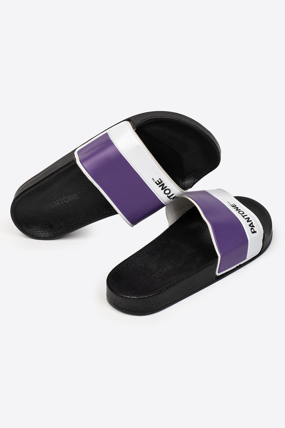 Letoon Letoon Mor Tek Bantlı Baskılı Kadın Terlik Sandalet & Terlik | Flo Mor - 4. görsel