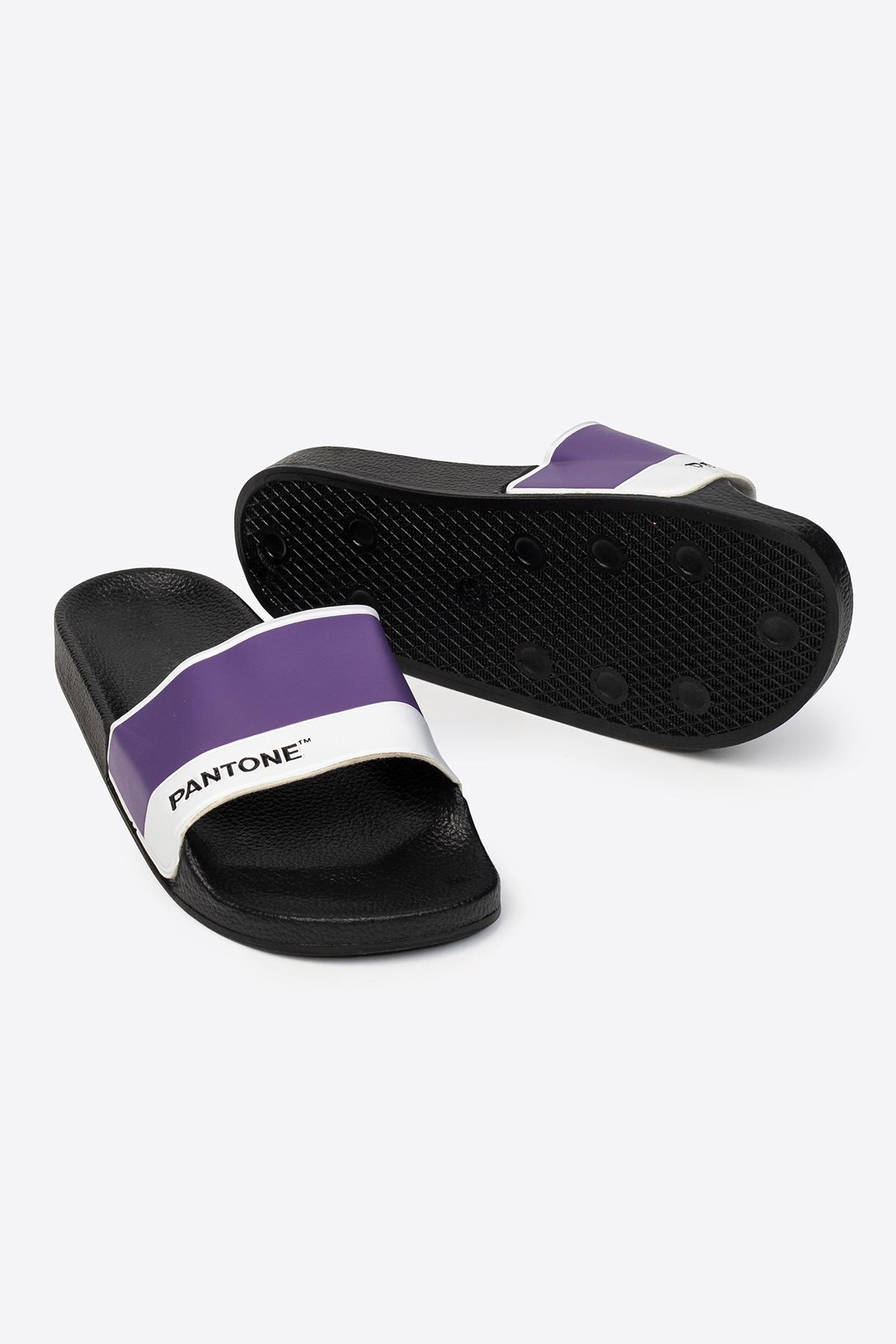 Letoon Letoon Mor Tek Bantlı Baskılı Kadın Terlik Sandalet & Terlik | Flo Mor - 6. görsel