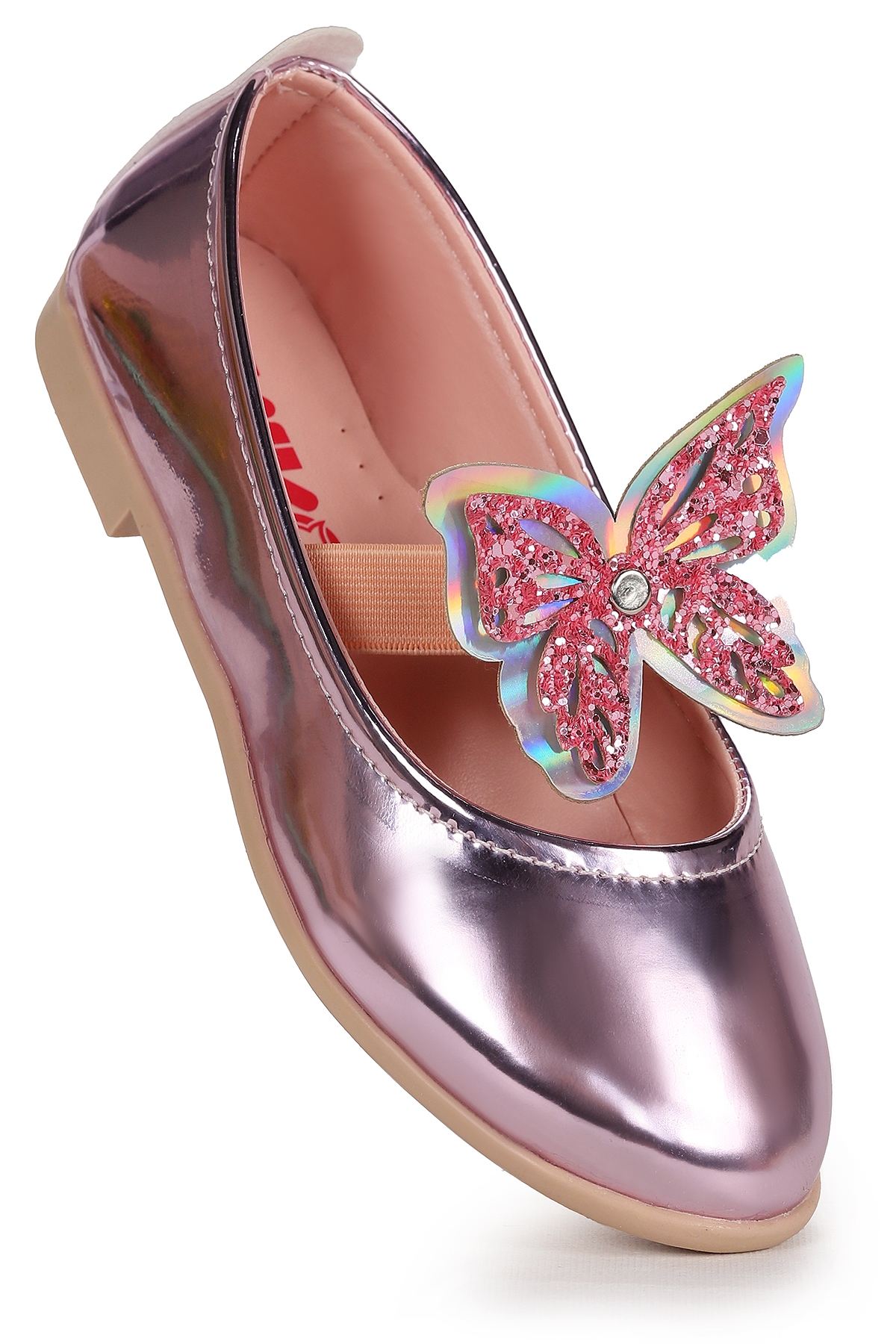 Menz Kelebek Lastikli Kız Çocuk Babet Ayakkabı Pembe - Görsel 5