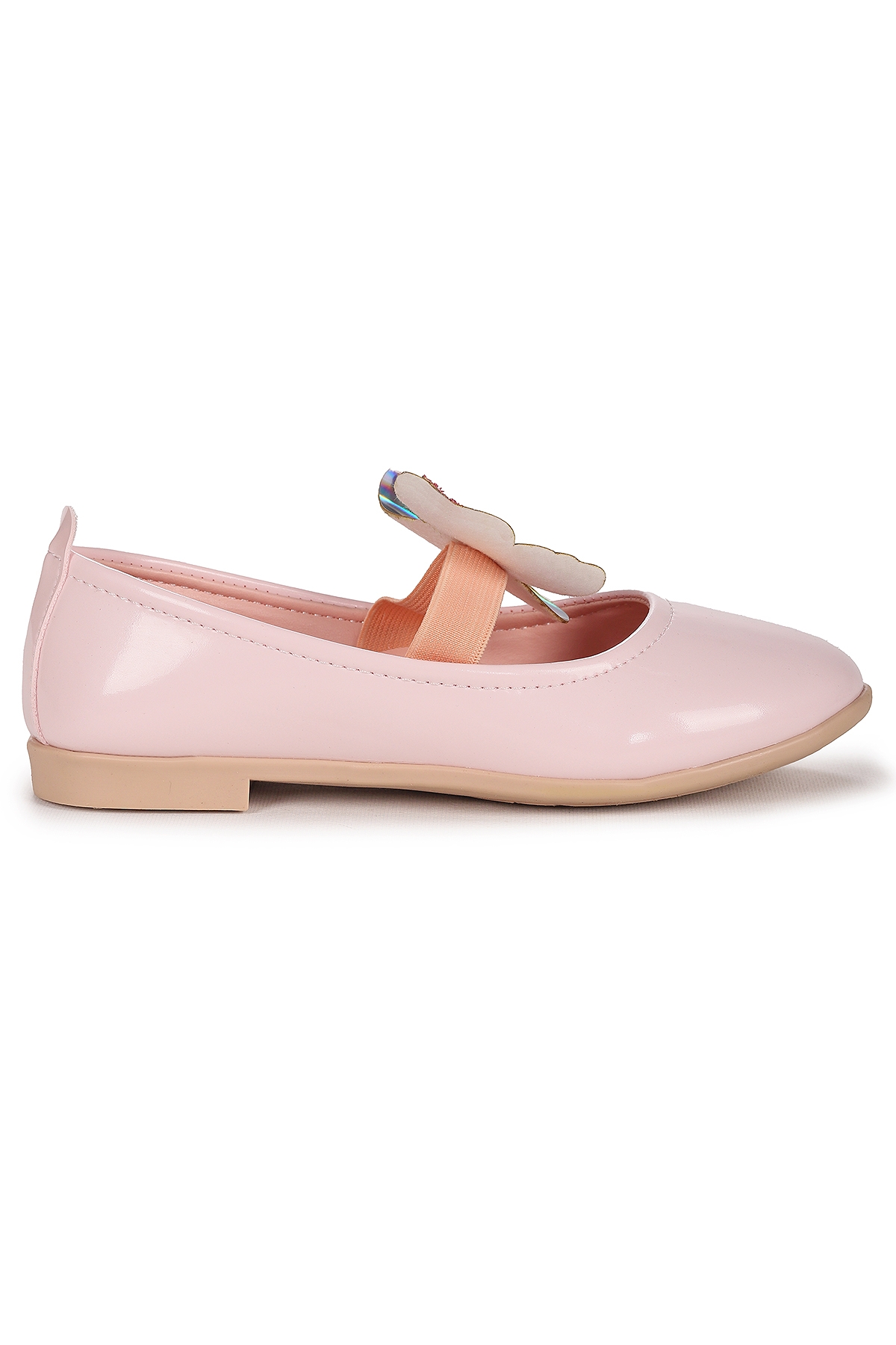 Menz Kelebek Lastikli Kız Çocuk Babet Ayakkabı Pudra - Görsel 2