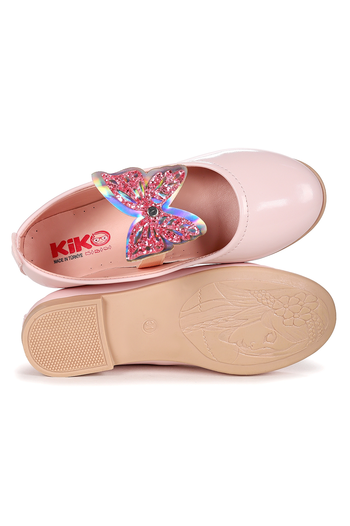 Menz Kelebek Lastikli Kız Çocuk Babet Ayakkabı Pudra - Görsel 6