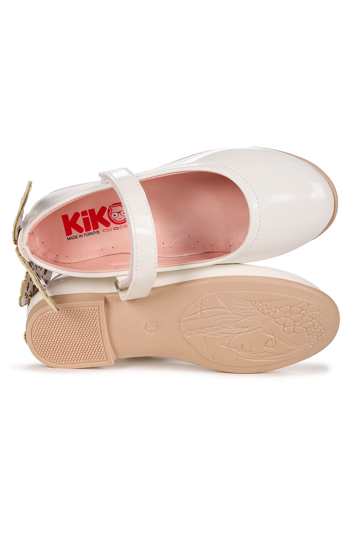 Friga Kelebek Cırtlı Kız Çocuk Babet Ayakkabı Beyaz - Görsel 6