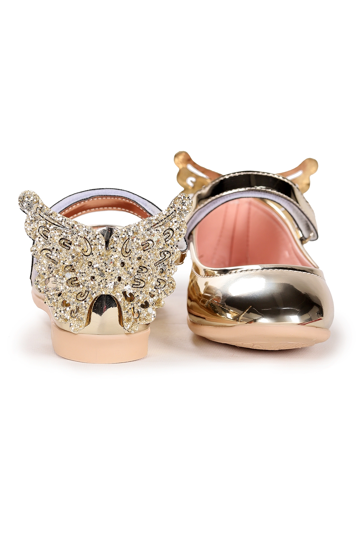 Friga Kelebek Cırtlı Kız Çocuk Babet Ayakkabı Altın - Görsel 5