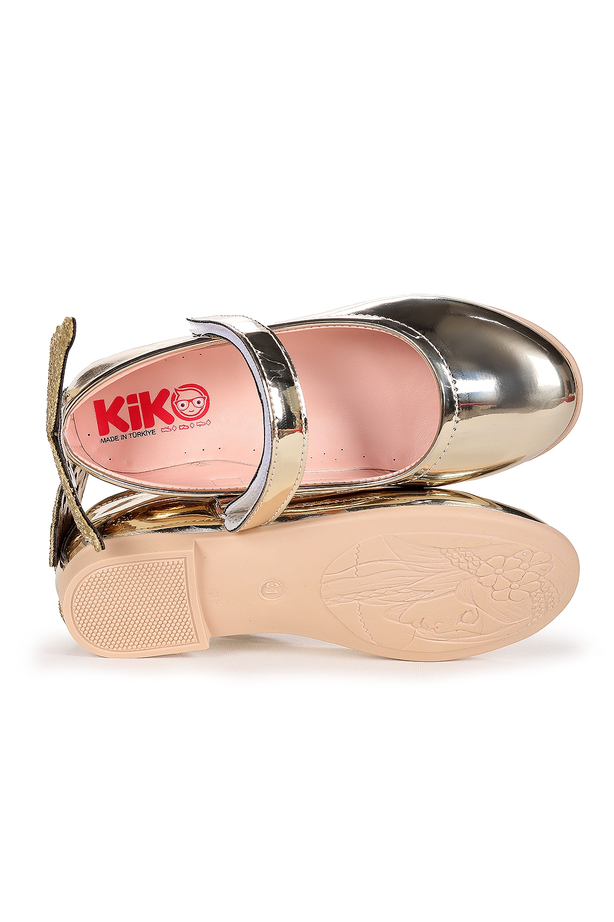 Friga Kelebek Cırtlı Kız Çocuk Babet Ayakkabı Altın - Görsel 6