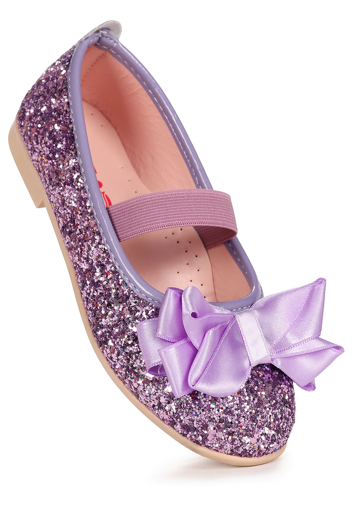 Panı Fiyonk Lastikli Kız Çocuk Babet Ayakkabı Lila - Görsel 5