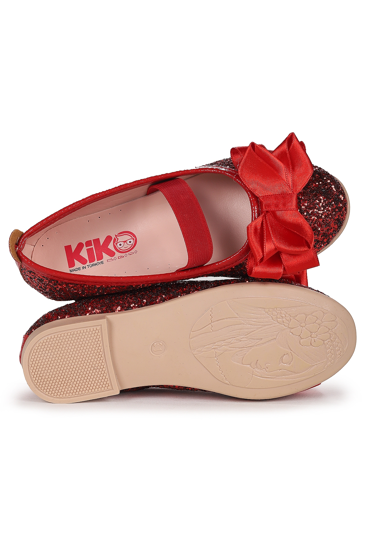 Panı Fiyonk Lastikli Kız Çocuk Babet Ayakkabı Kırmızı - Görsel 6