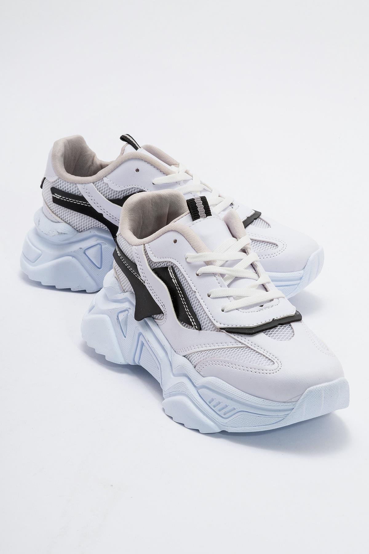 Kadın Spor Ayakkabı BEYAZ SİYAH - Görsel 2