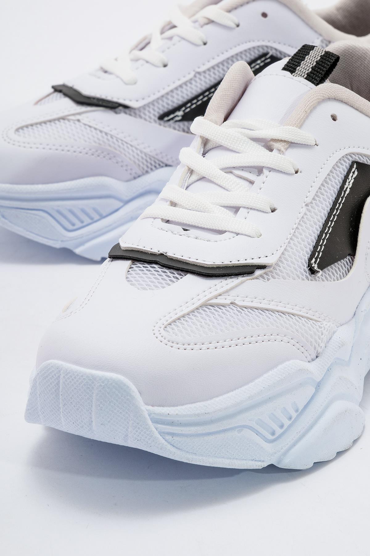 Kadın Spor Ayakkabı BEYAZ SİYAH - Görsel 4