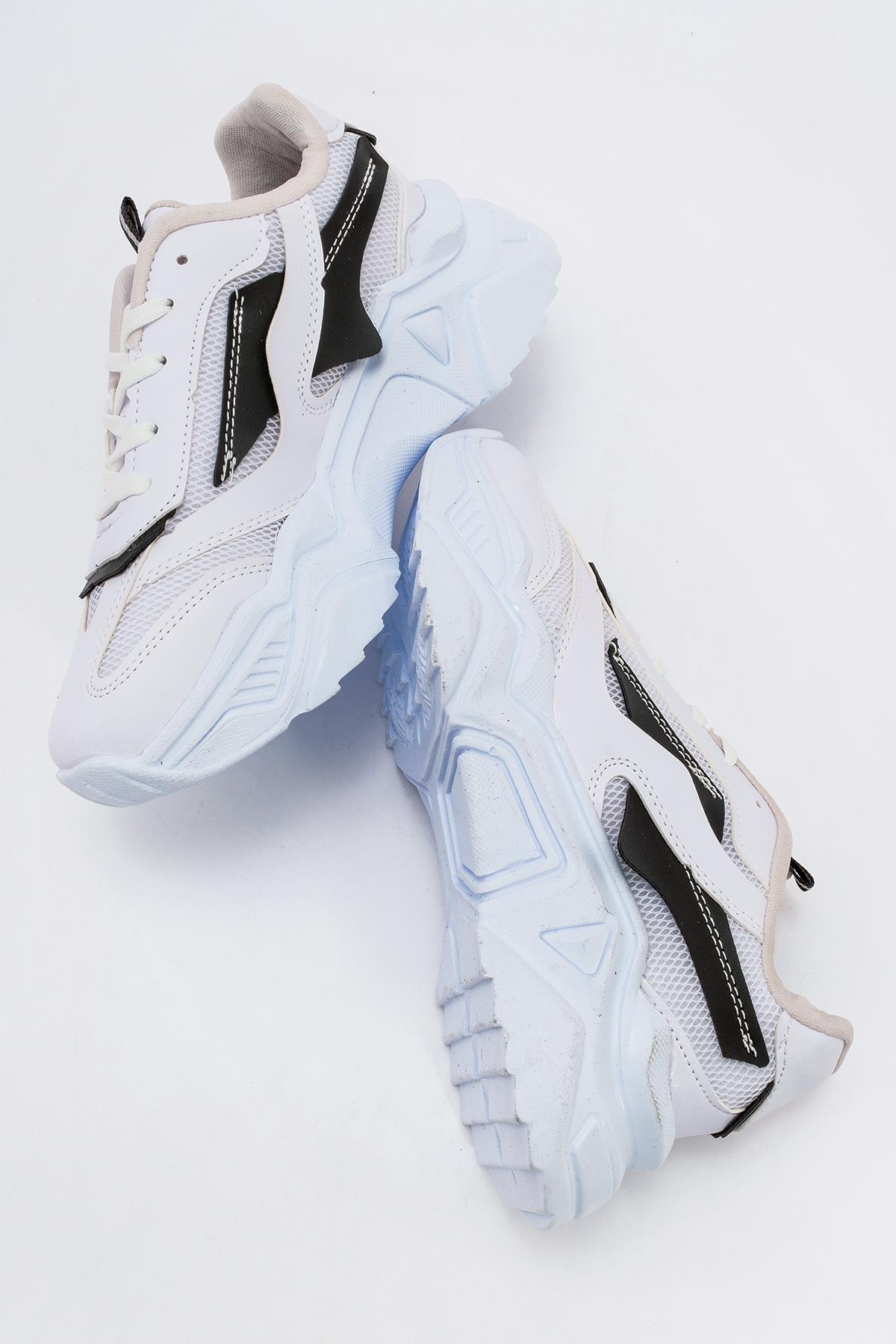 Kadın Spor Ayakkabı BEYAZ SİYAH - Görsel 7