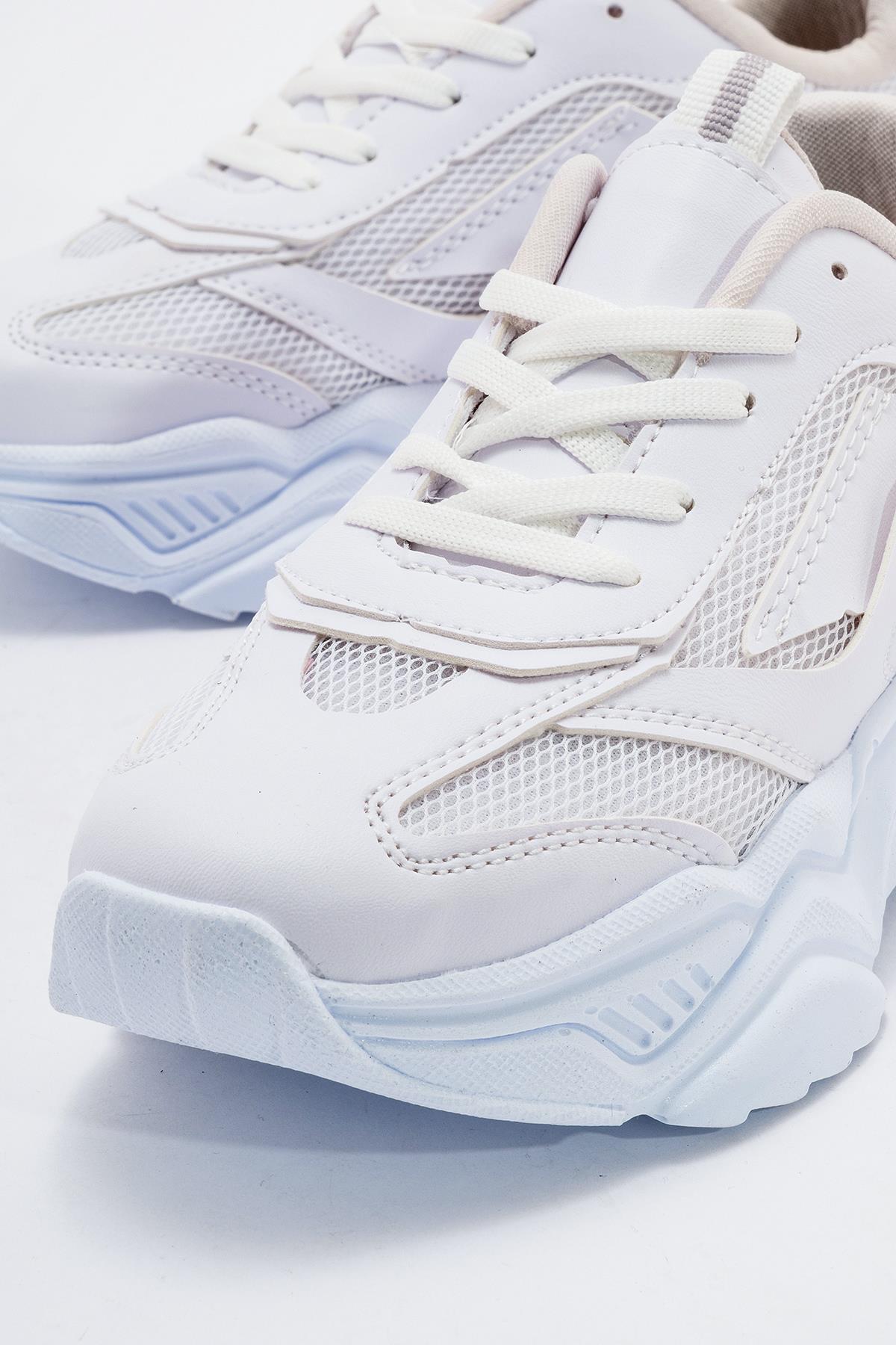Kadın Anorak Spor Ayakkabı BEYAZ BEYAZ - Görsel 4