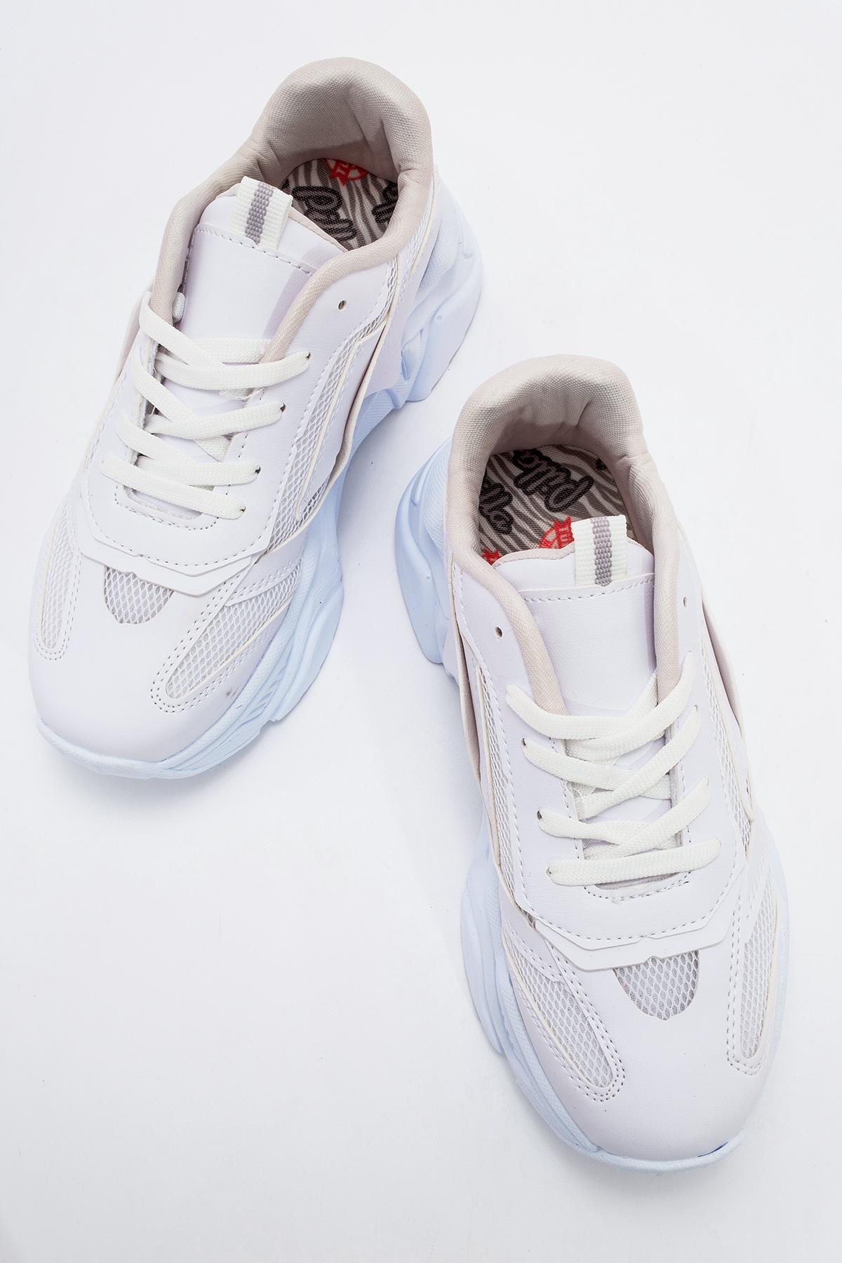 Kadın Anorak Spor Ayakkabı BEYAZ BEYAZ - Görsel 6