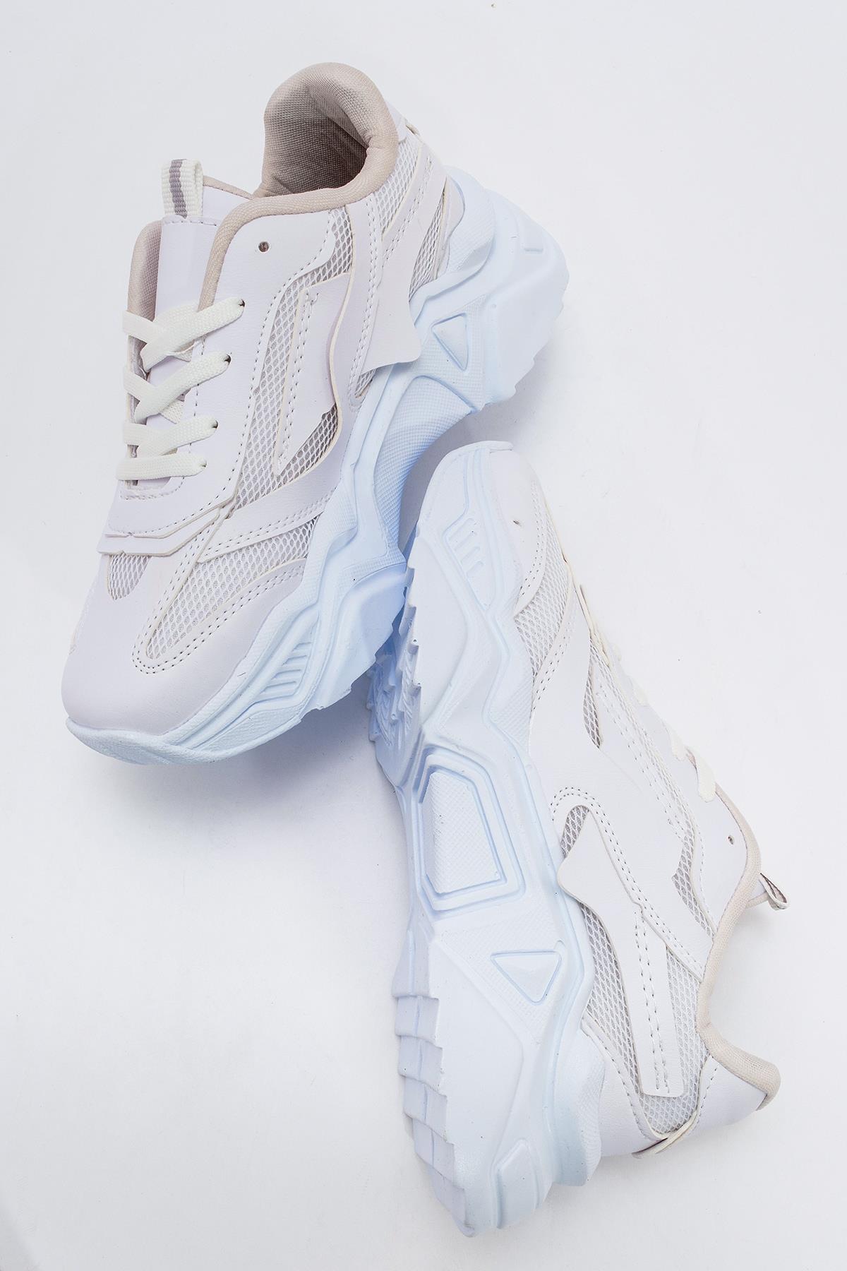 Kadın Anorak Spor Ayakkabı BEYAZ BEYAZ - Görsel 7