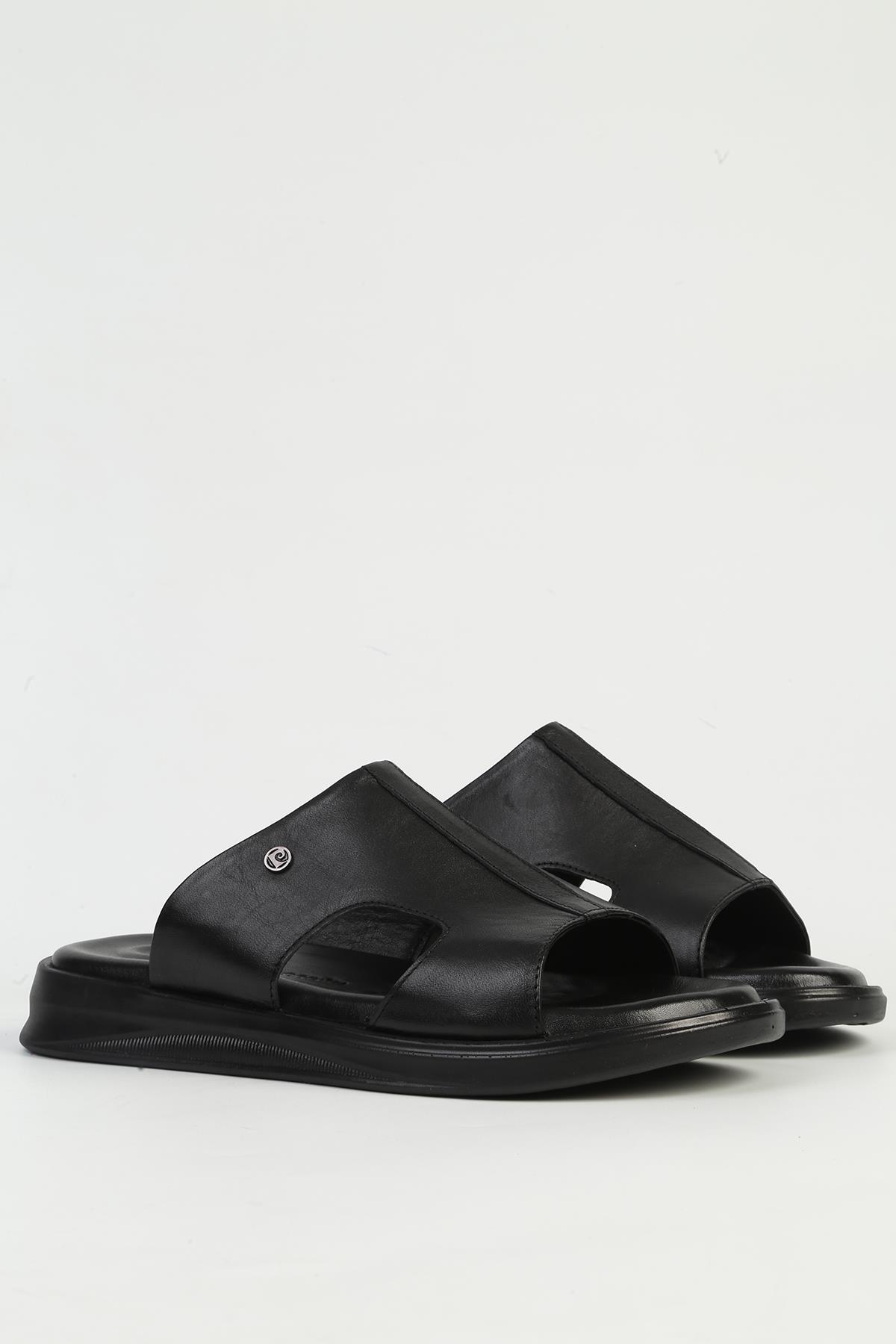 Hakiki Deri Siyah Erkek Terlik PC-7324 - Görsel 3