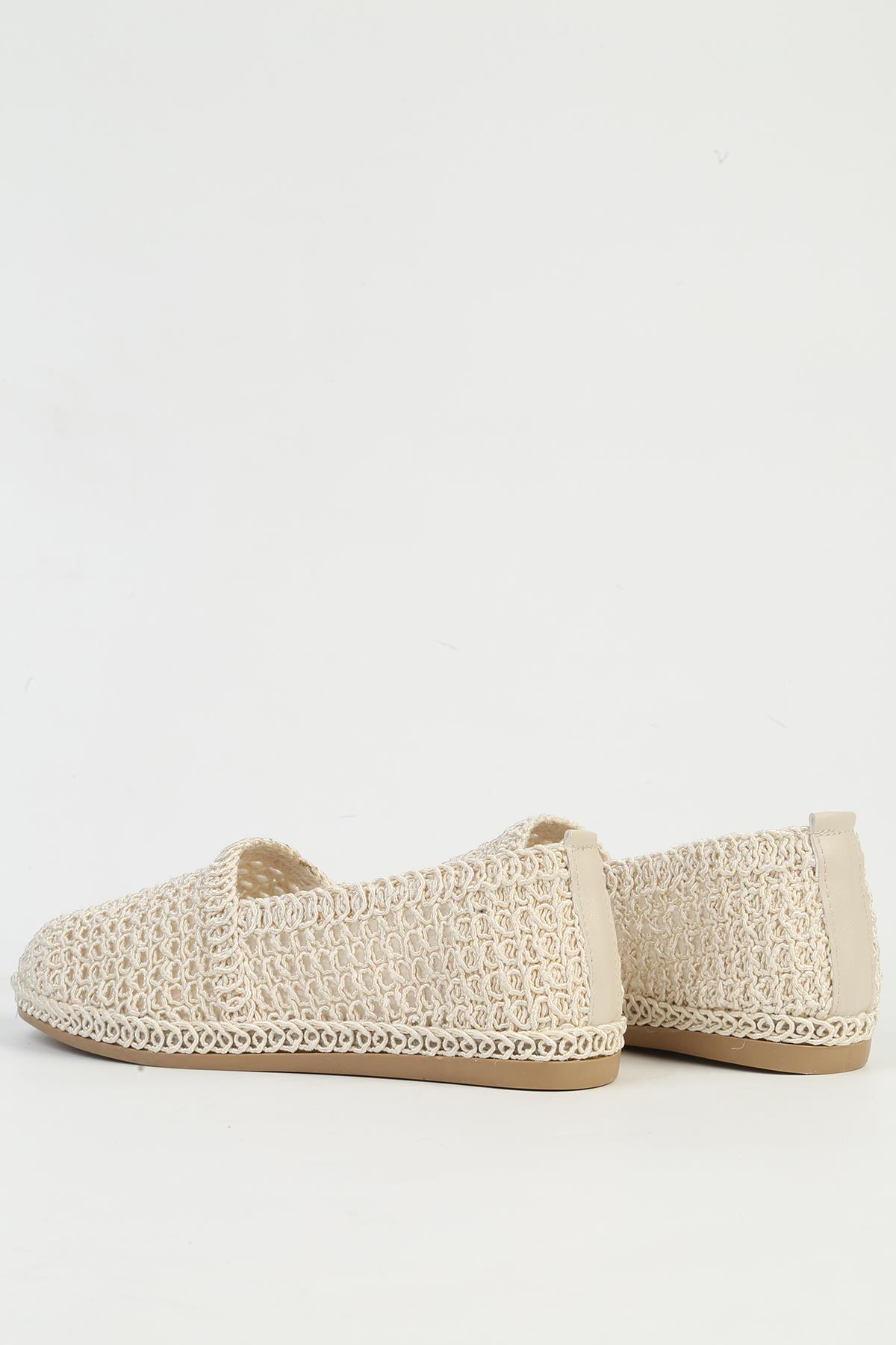 Krem Kadın Babet Günlük Ayakkabı PC-54572 - Görsel 4