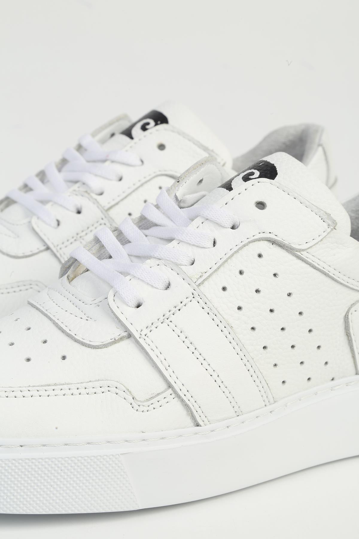 Beyaz Kadın Deri Sneaker PC-32724 - Görsel 5