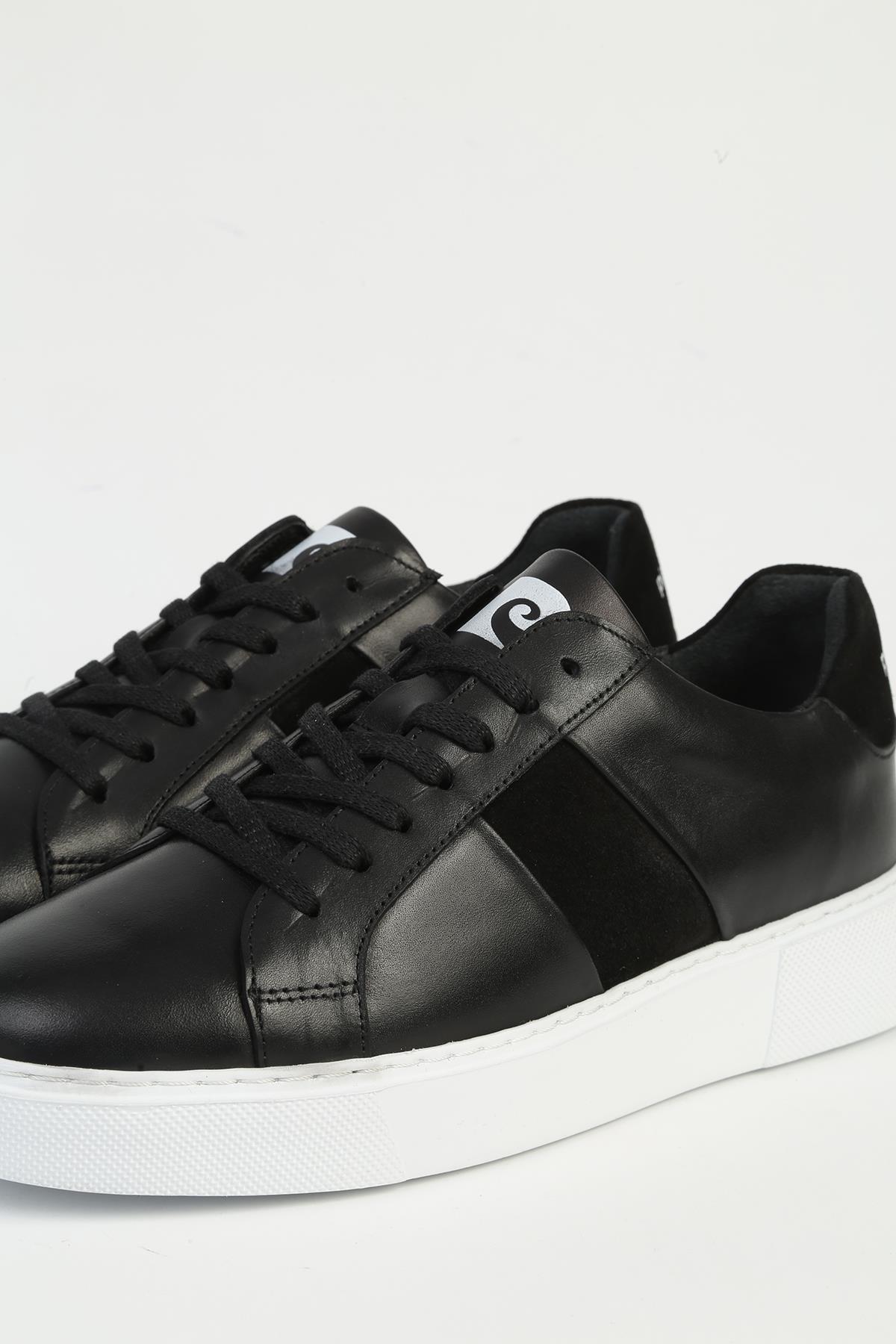 Deri Kadın Siyah Beyaz Sneaker PC-32723 - Görsel 5