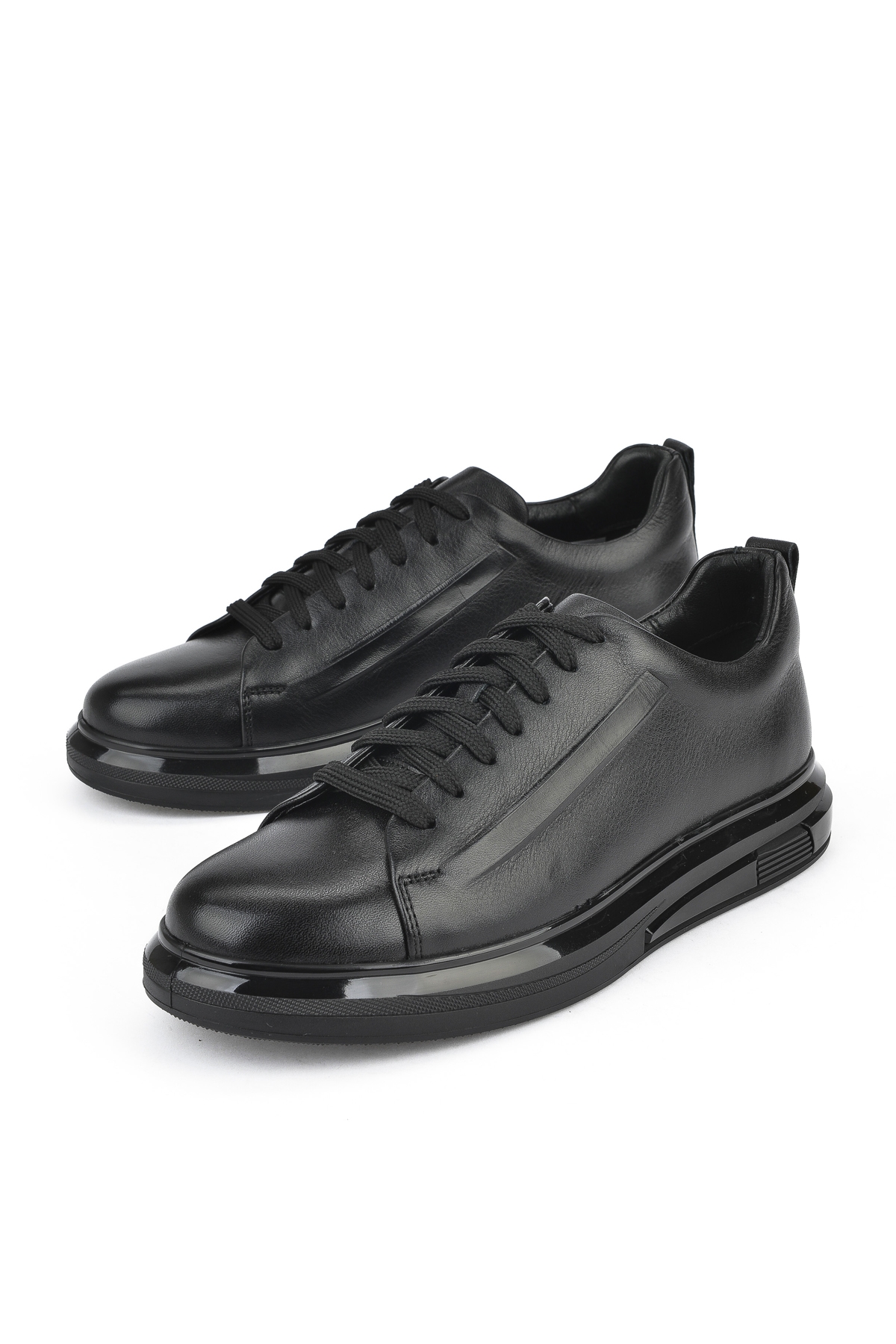 Erkek Hakiki Deri Sneaker 151983Z875 Siyah - Görsel 6